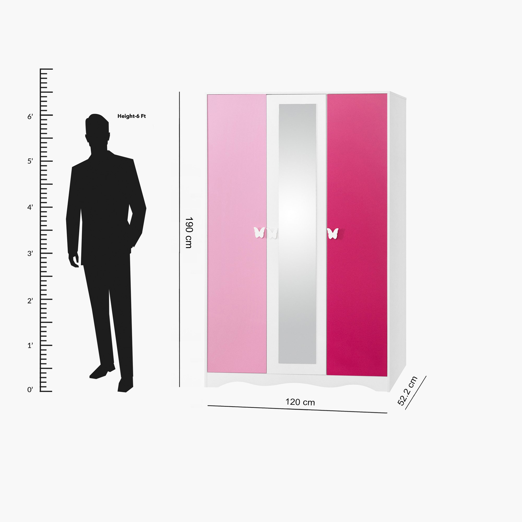 خزانة ملابس 3 أبواب بمرآة من بترفلاي-hbxfurniture-wardrobes-image-5