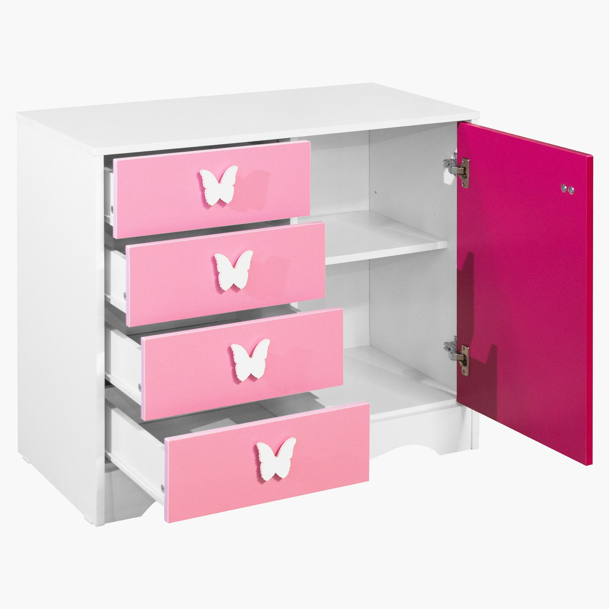 طاولة تزيين بباب واحد و4 أدراج دون مرآة من باترفلاي-hbxfurniture-kidsroom-kidsdressersandmirrors-image-3