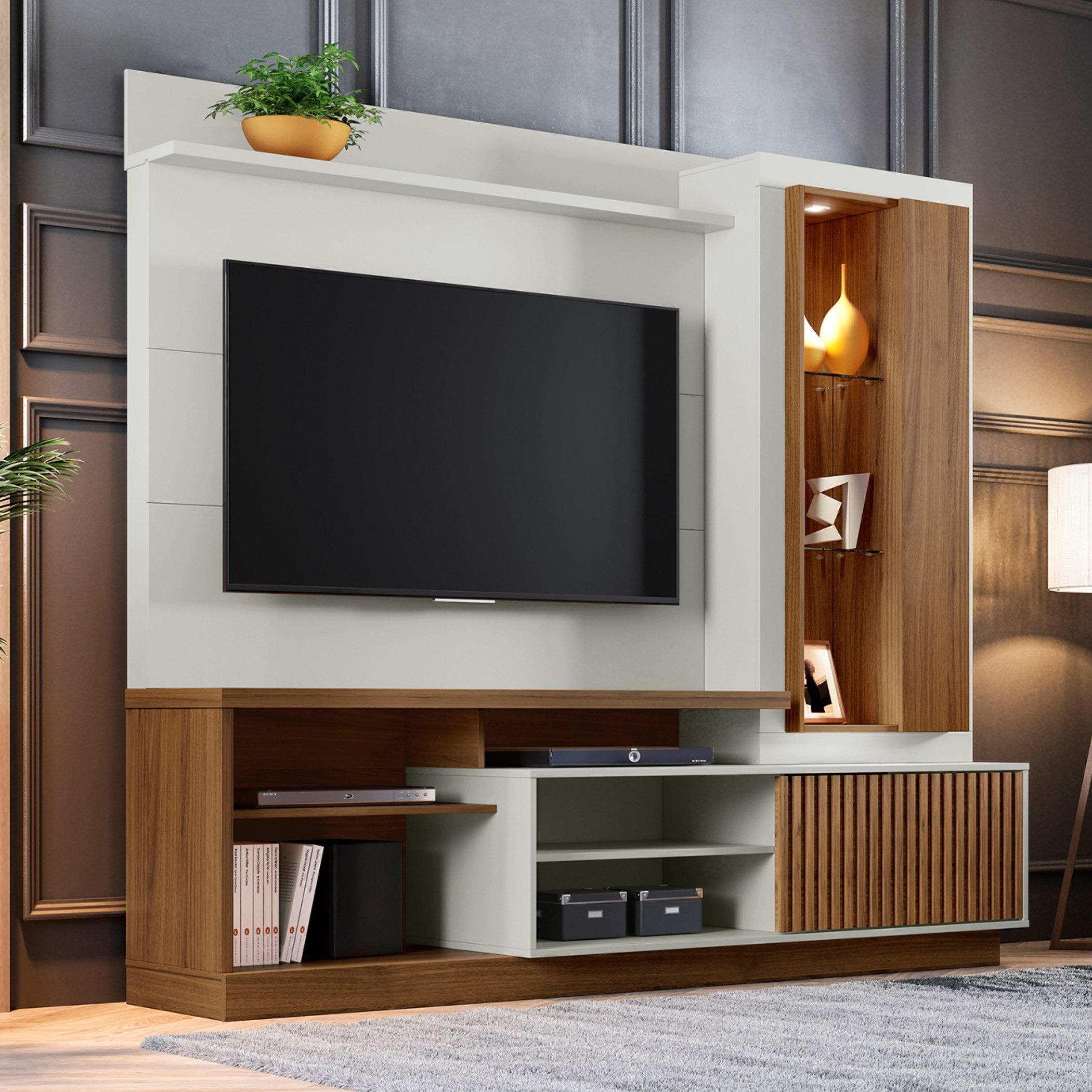وحدة تخزين حائطية مع باب جرار من أمازوناس-hbxlivingroom-mediaunitsandstorage-wallunits-image-1