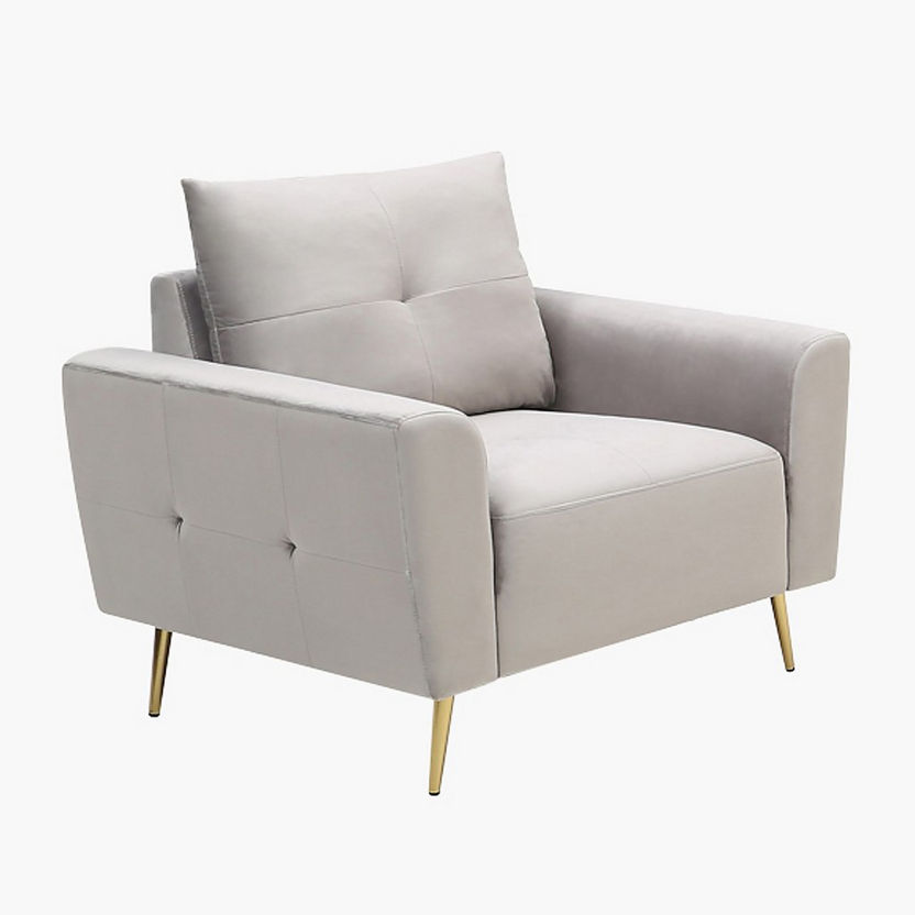 Turin 1-Seater Velvet Sofa-Sofas-image-2