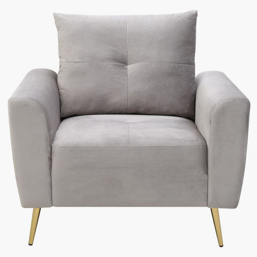 Turin 1-Seater Velvet Sofa-Sofas-image-3