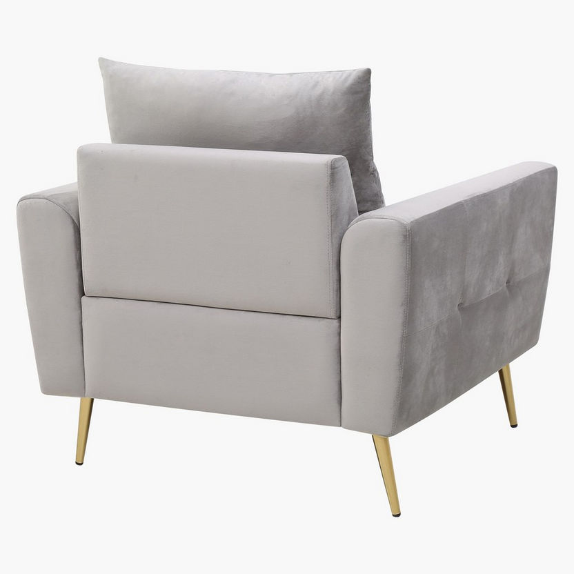 Turin 1-Seater Velvet Sofa-Sofas-image-4