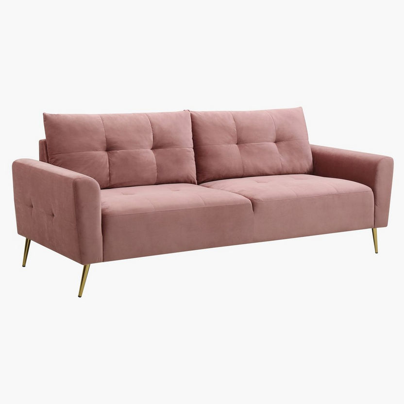 Turin 3-Seater Velvet Sofa-Sofas-image-2