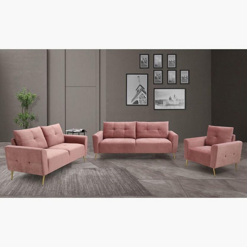 Turin 3-Seater Velvet Sofa-Sofas-image-4