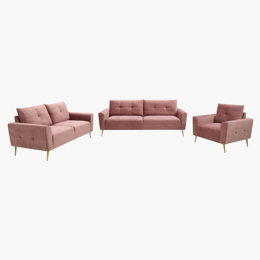 Turin 3-Seater Velvet Sofa-Sofas-image-5