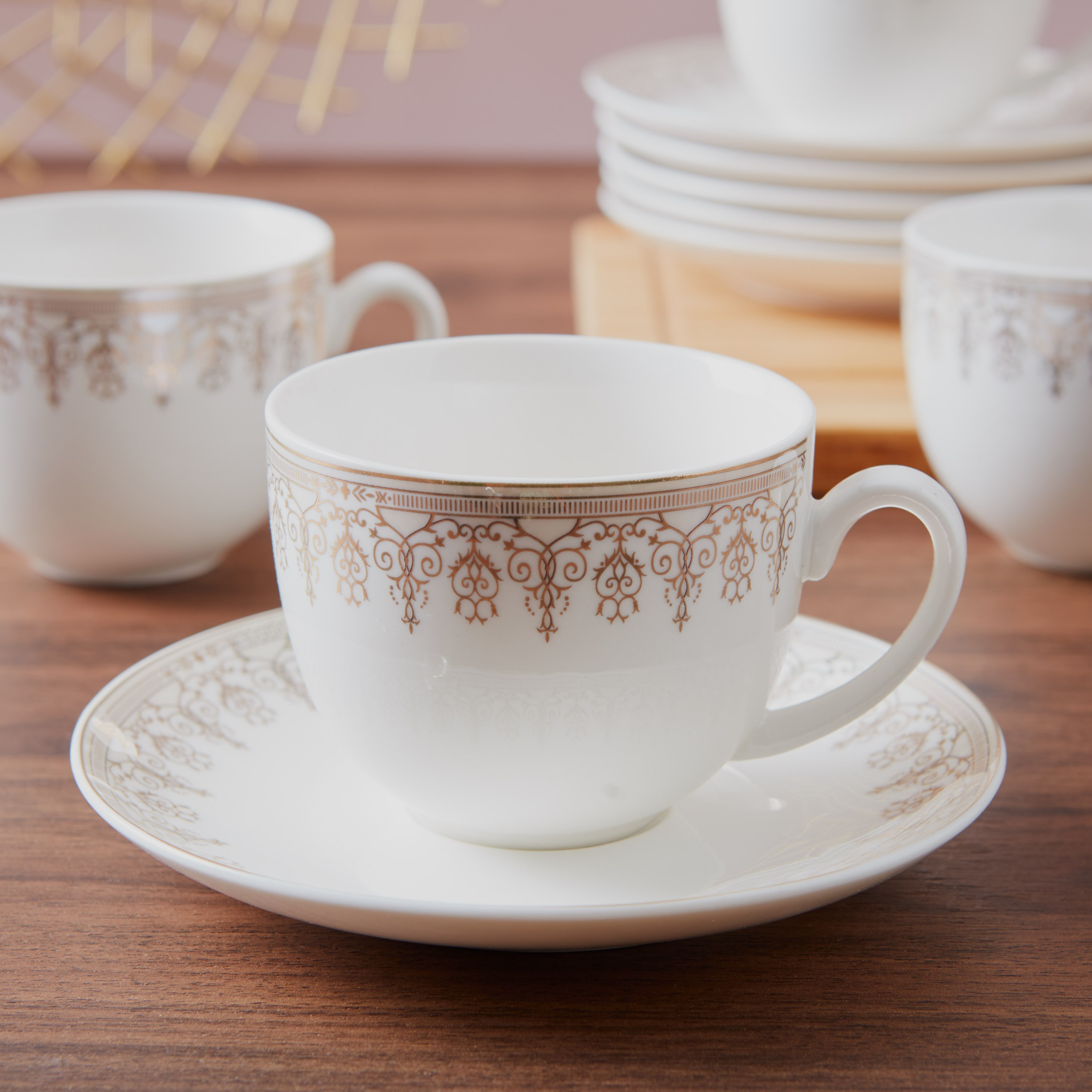 طقم خزف صيني بطبعات - 12 قطعة-hbxhomeware-diningandtabletop-coffeeandteasets-image-1