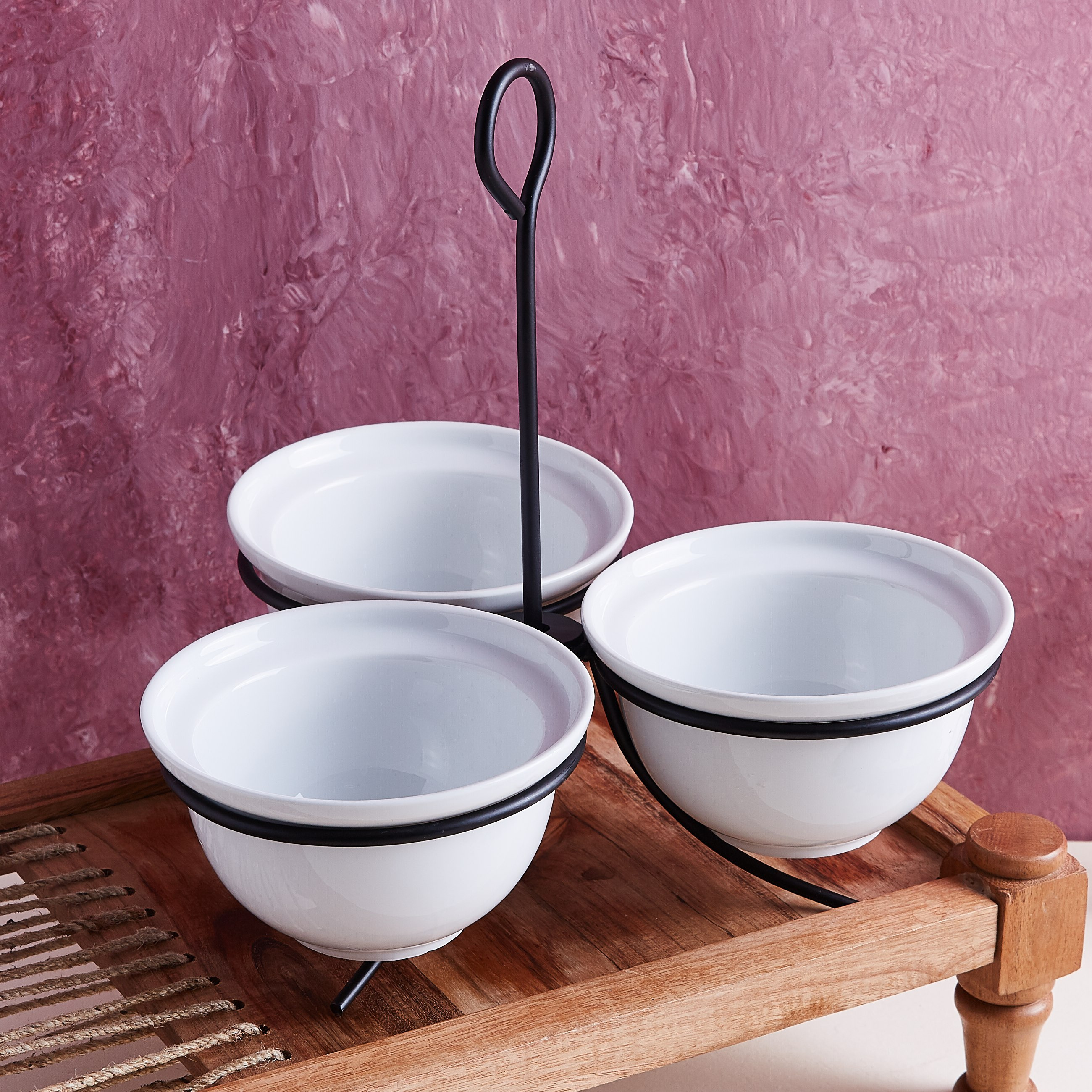 أوعية تقديم مستديرة مع رف من ماديسون - طقم من 3 قطع -hbxdecorandfurnishings-tabletop-crockery-image-1