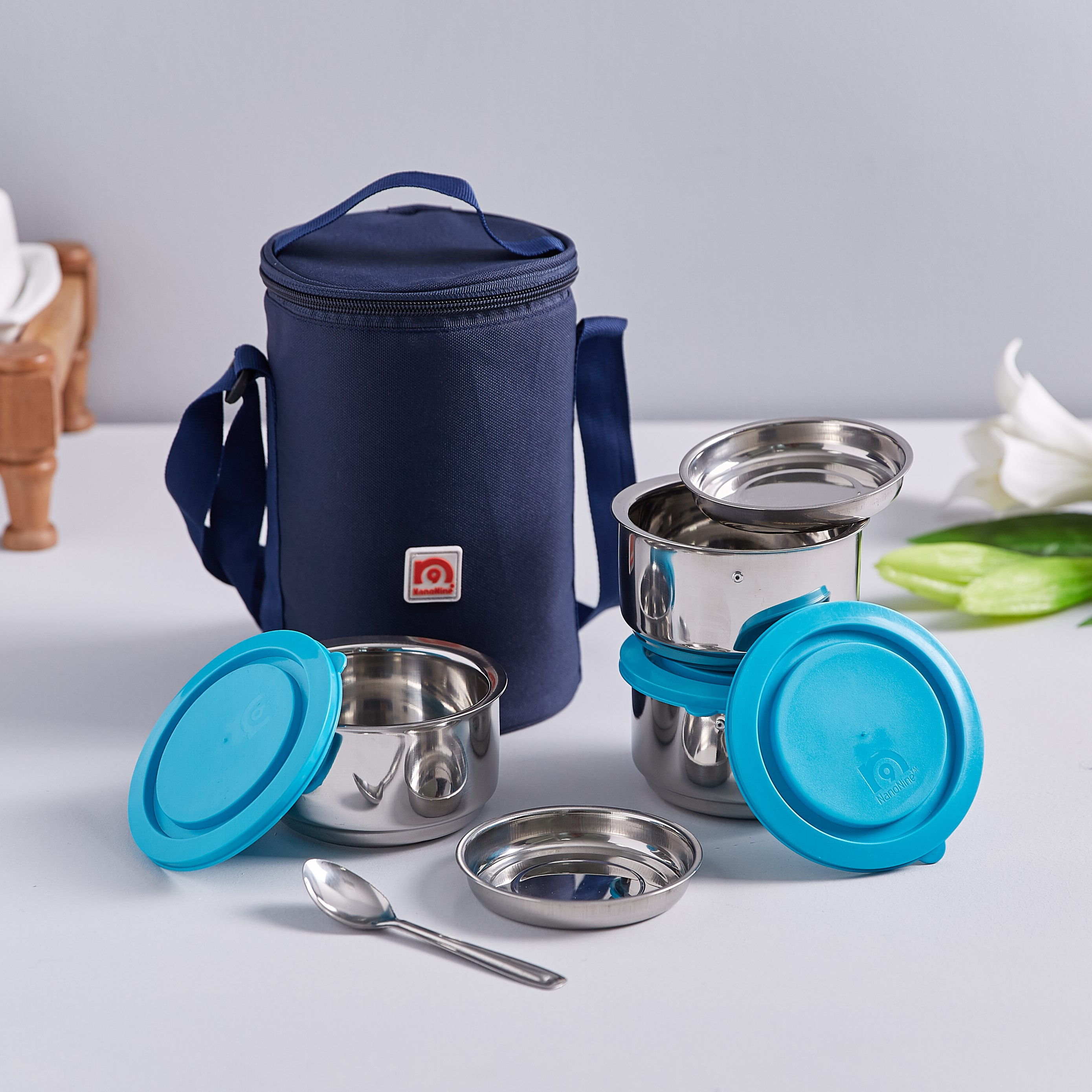 طقم غداء ستانليس ستيل بغطاء 3 قطع من إنديكت-hbxhomeware-kitchenware-lunchbagsandboxes-image-1