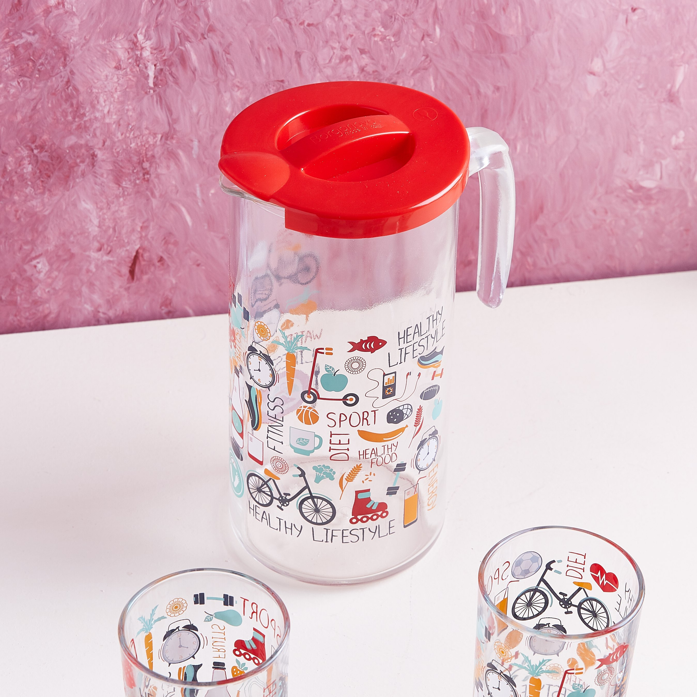 طقم إبريق ماء بطبعات جرافيك من ديكوفر- 7 قطع-hbxhomeware-hbxkitchen-image-3