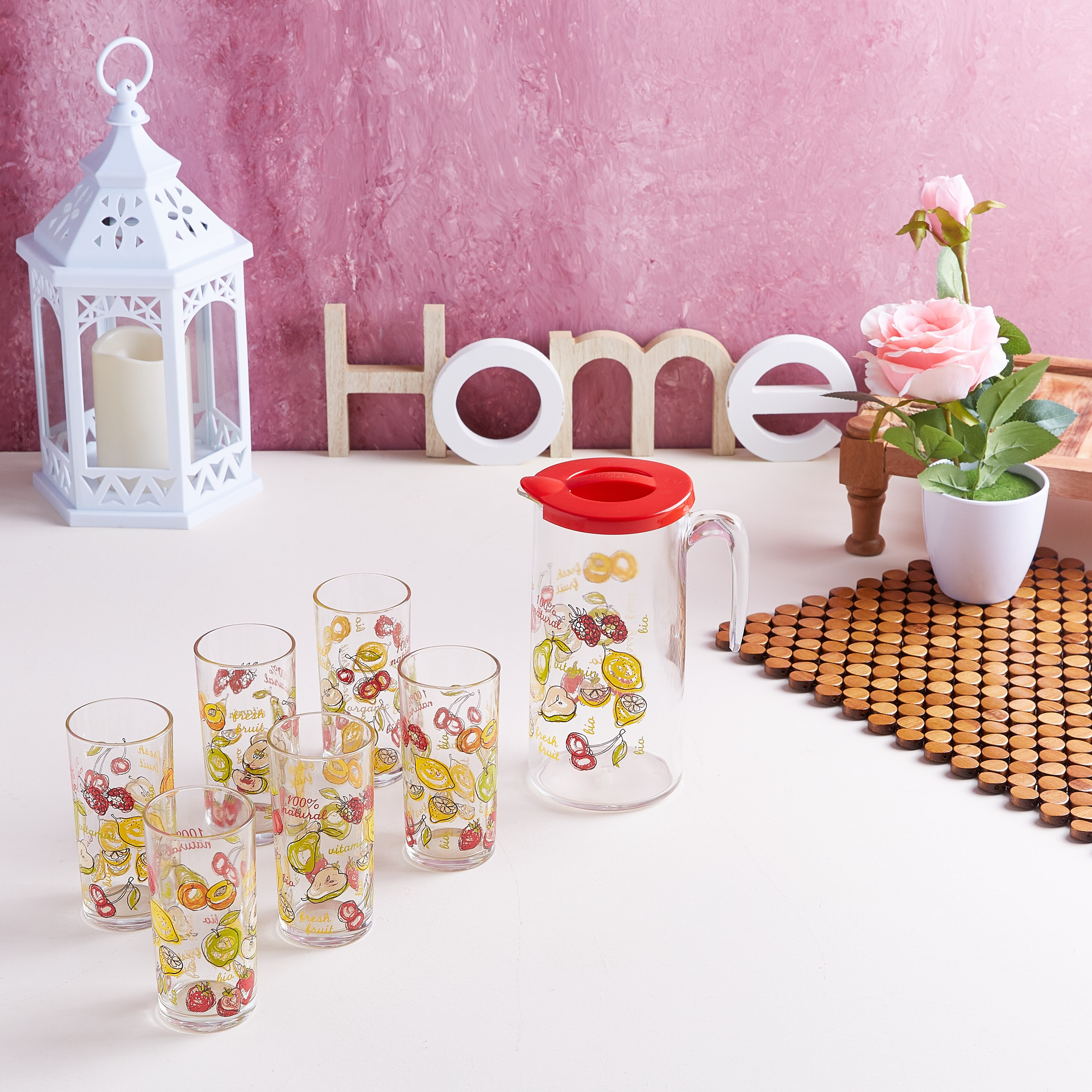 طقم أكواب مياة -7 قطع بطبعات مع إبريق من ديكفور - 420 مل-hbxhomeware-hbxkitchen-image-4