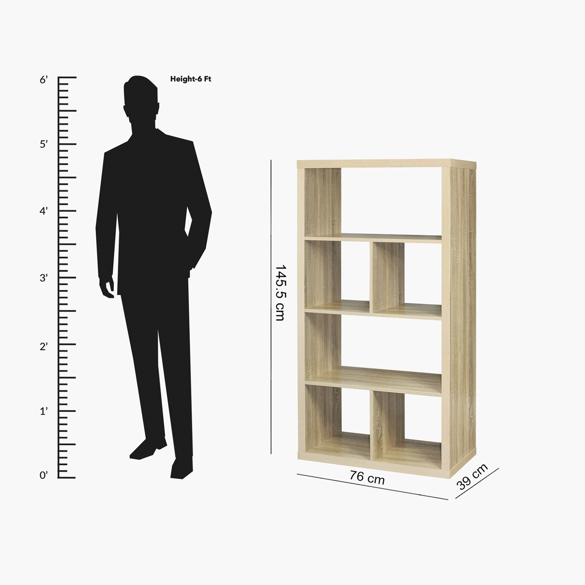 خزانة كتب 6 مكعّبات من هالمستاد - 39x76x146 سم-hbxfurniture-office-bookcases-image-4