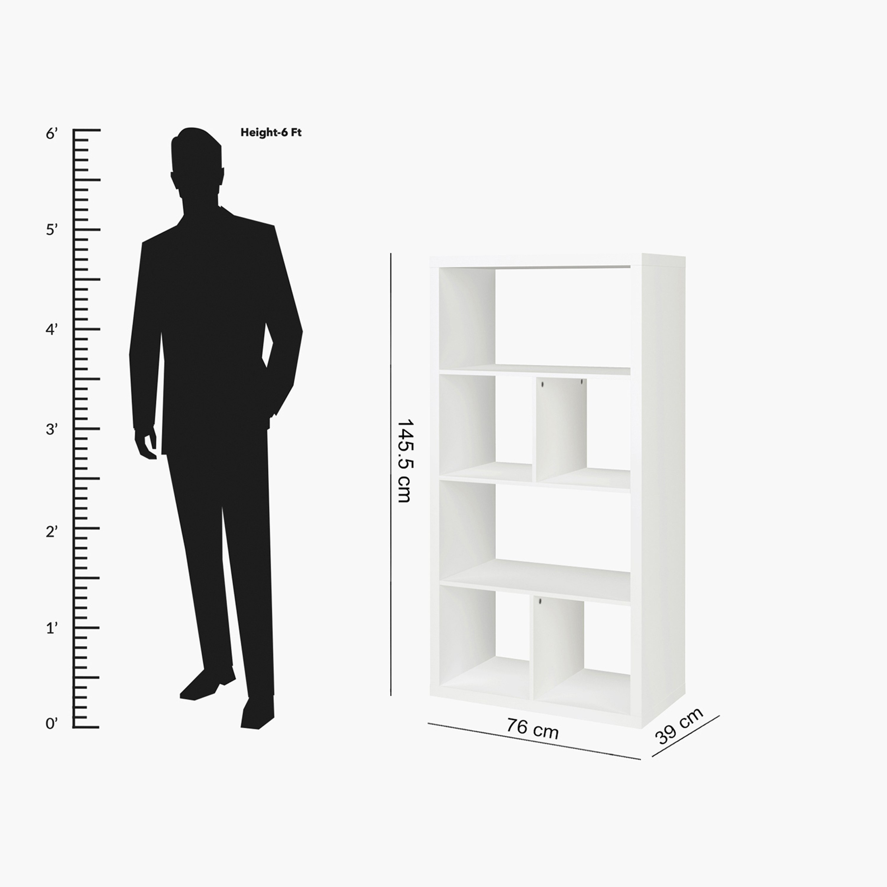خزانة كتب 6 مكعّبات من هالمستاد - 39x76x146 سم-hbxfurniture-office-bookcases-image-5