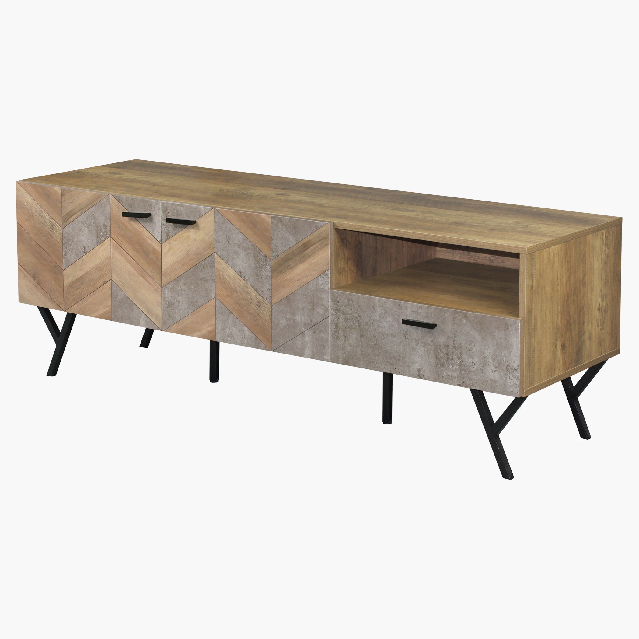 وحدة تلفزيون منخفضة بباب واحد للأجهزة حتى 60 بوصة من فيفيد-hbxlivingroom-mediaunitsandstorage-tvunits-image-1