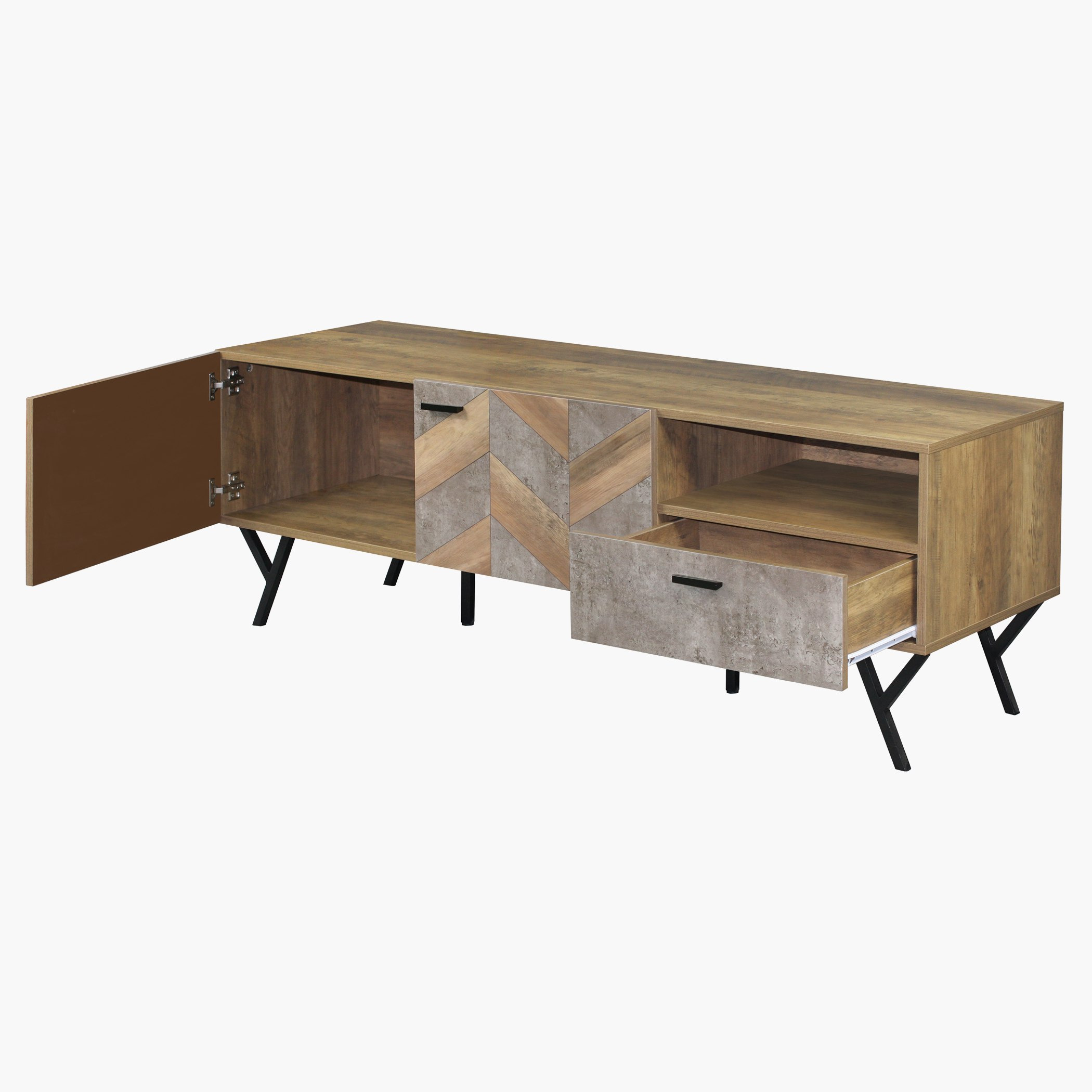 وحدة تلفزيون منخفضة بباب واحد للأجهزة حتى 60 بوصة من فيفيد-hbxlivingroom-mediaunitsandstorage-tvunits-image-3