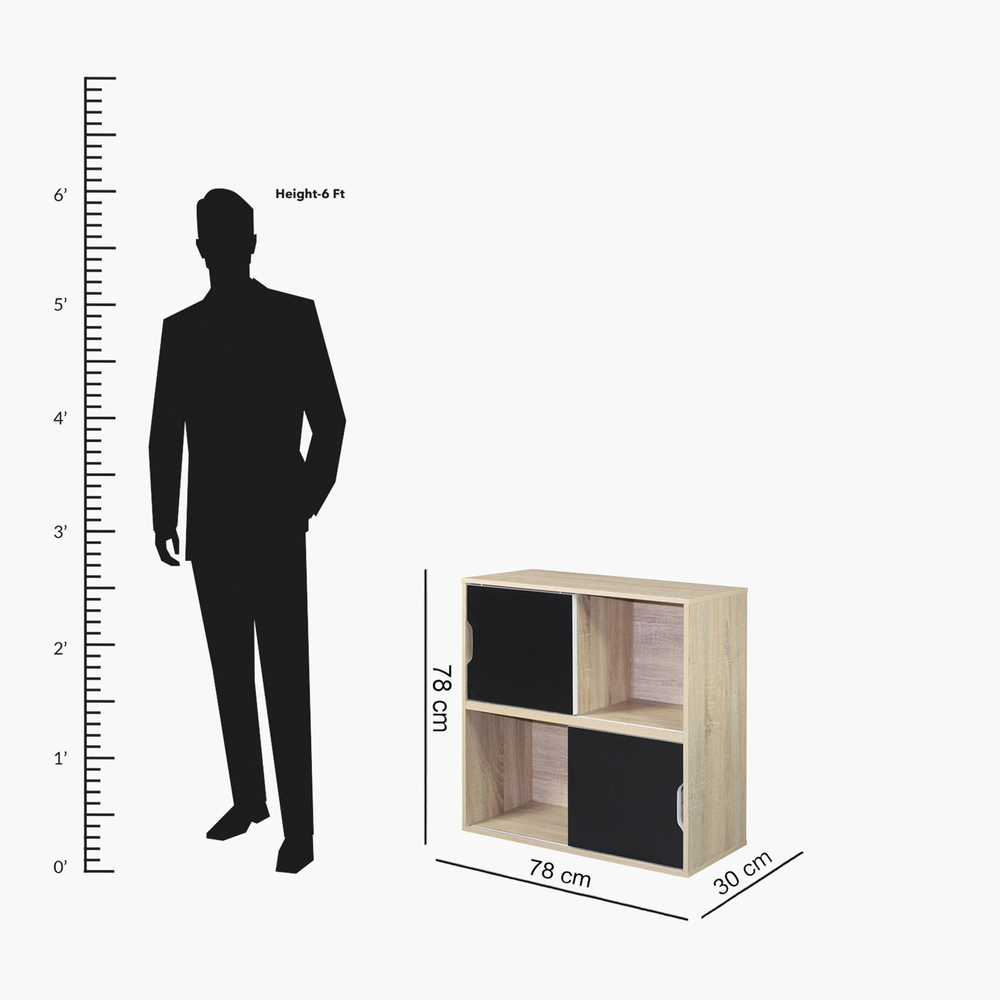 وحدة تخزين بـ4 أرفف وبابين قابلين للعكس من زيوريخ - 30x78x78 سم-hbxfurniture-office-bookcases-image-10