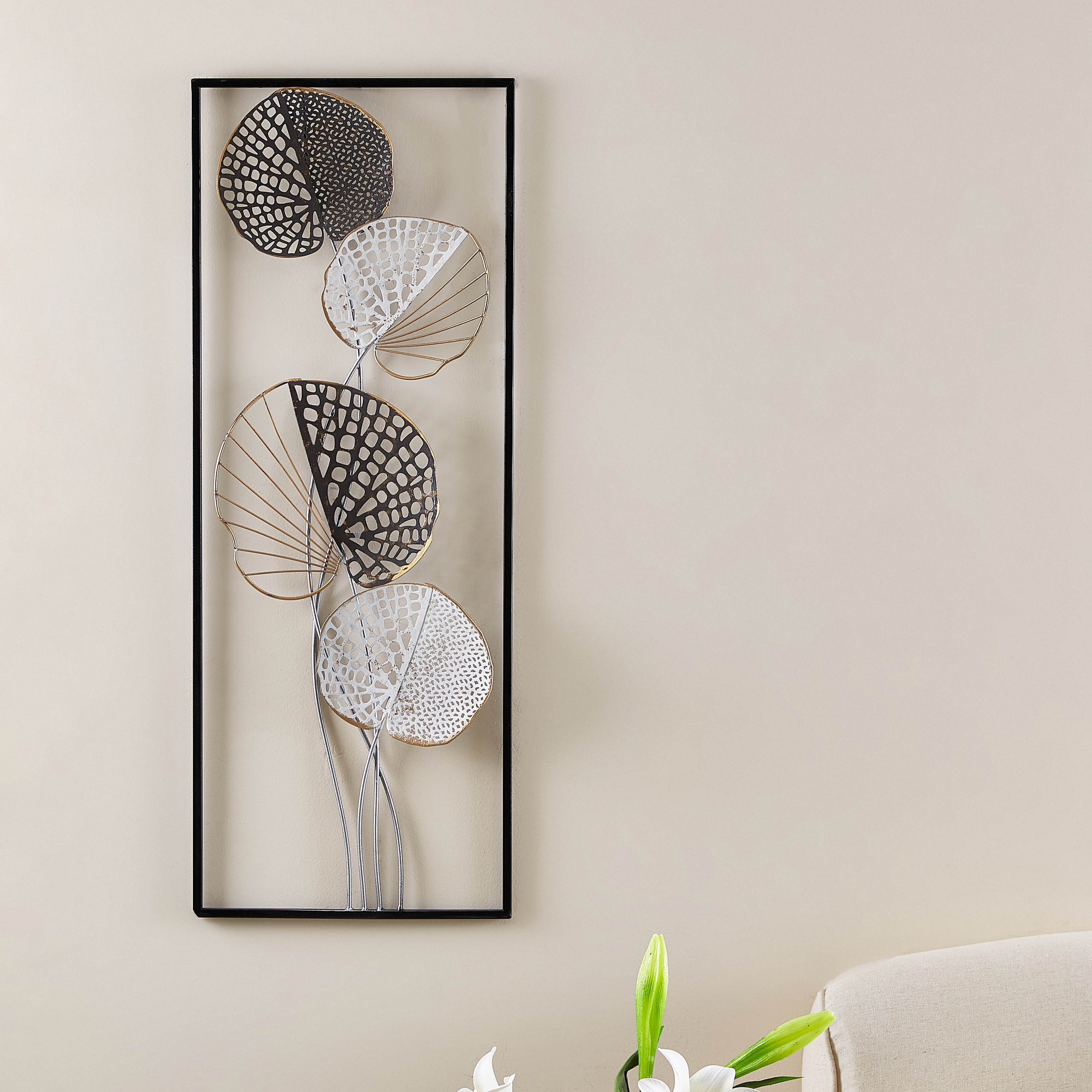 Feuilles Metallic Wall Decor-hbxlivingroom-walldecor-wallart-image-1