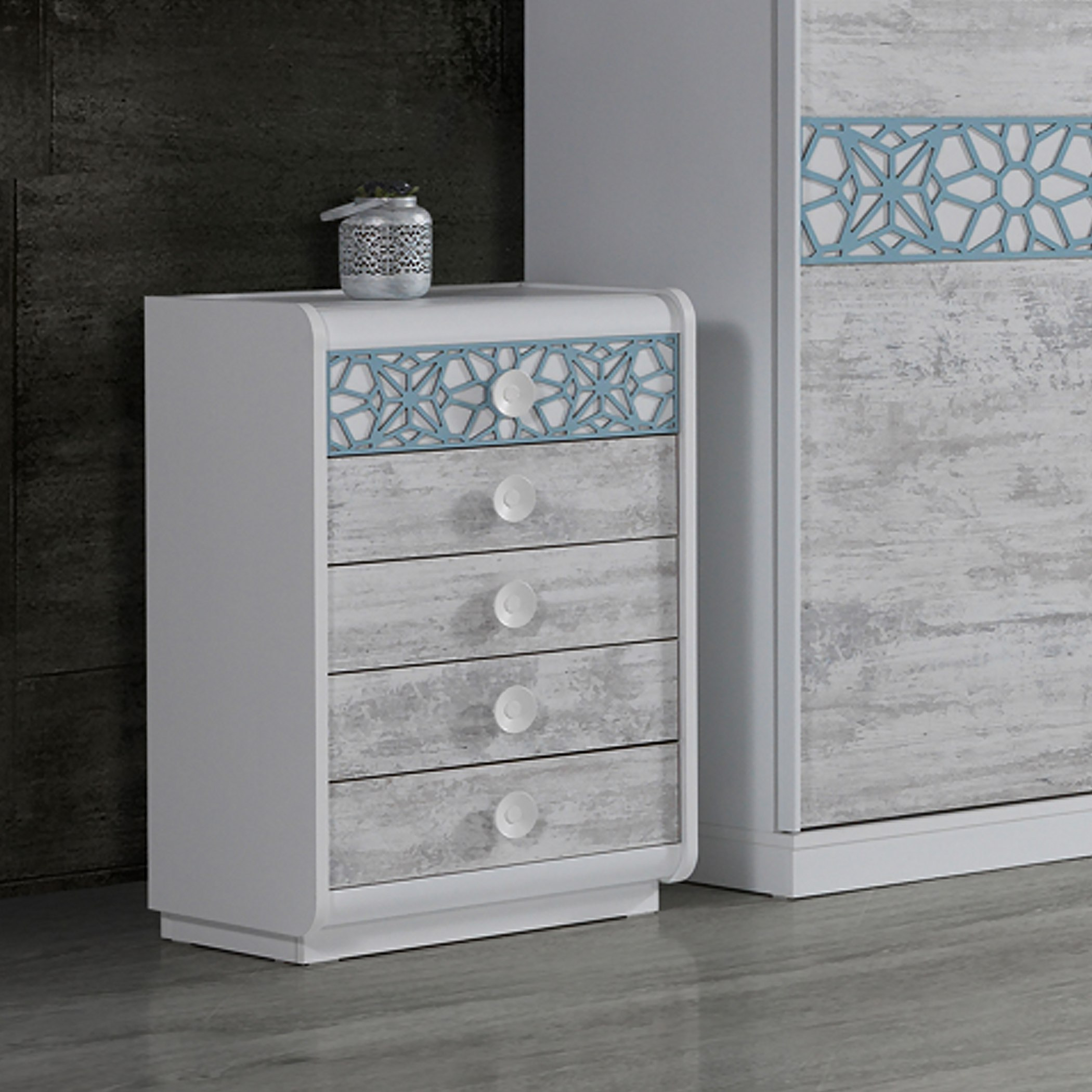 وِحدة تخزين بـ5 أدراج من كازابلانكا-hbxfurniture-dressersandchests-chestofdrawers-image-1