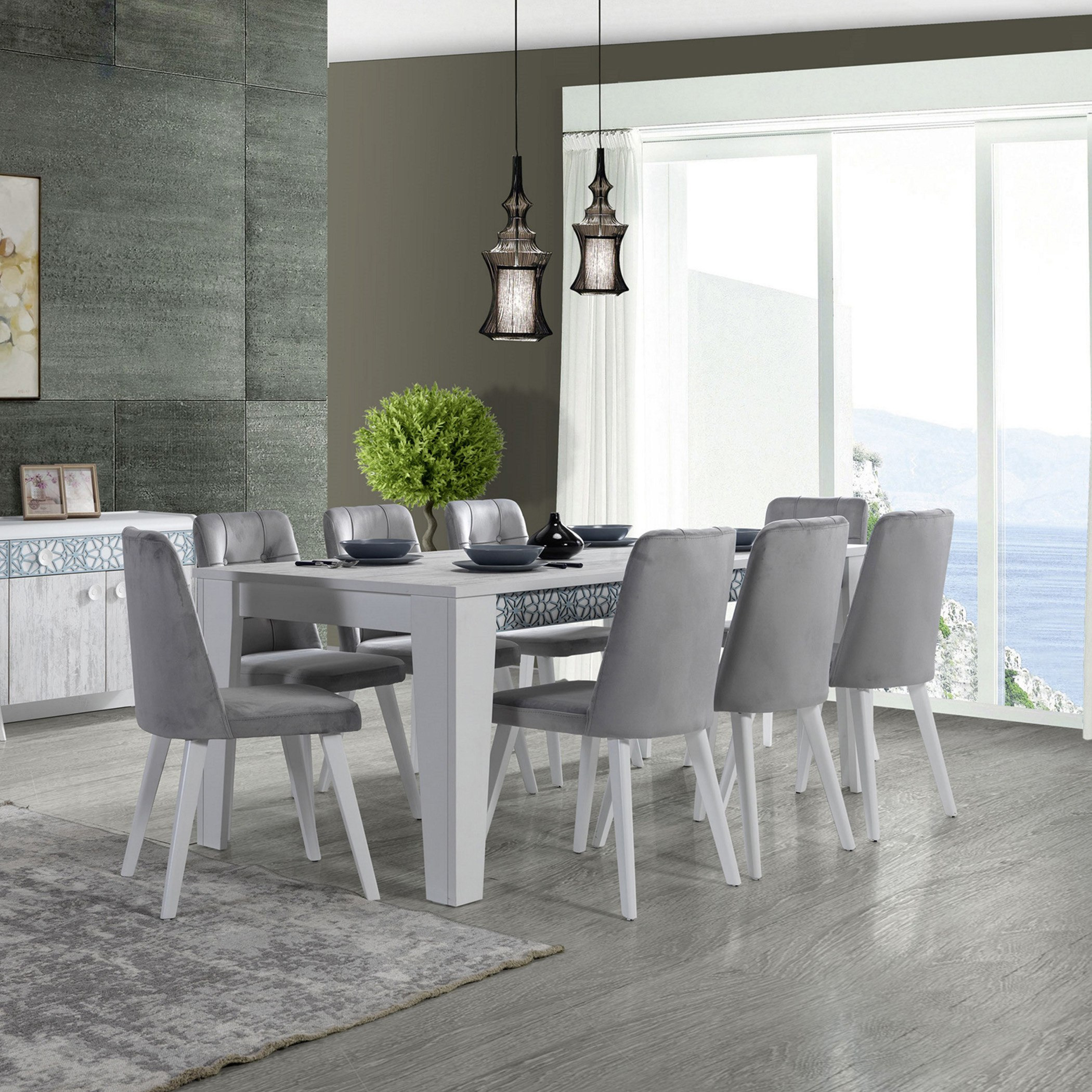 طقم طاولة سفرة 8 مقاعد من كازابلانكا-hbxfurniture-diningtablesandsets-diningsets-eightseater-image-1