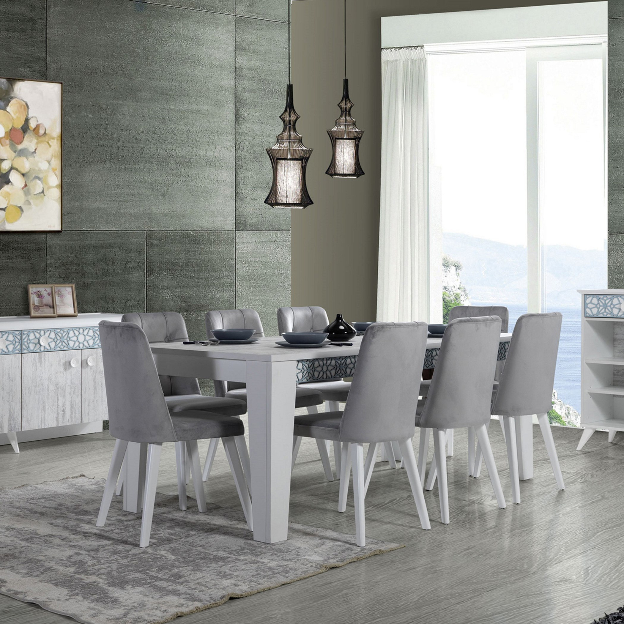 طقم طاولة سفرة 8 مقاعد من كازابلانكا-hbxfurniture-diningtablesandsets-diningsets-eightseater-image-2