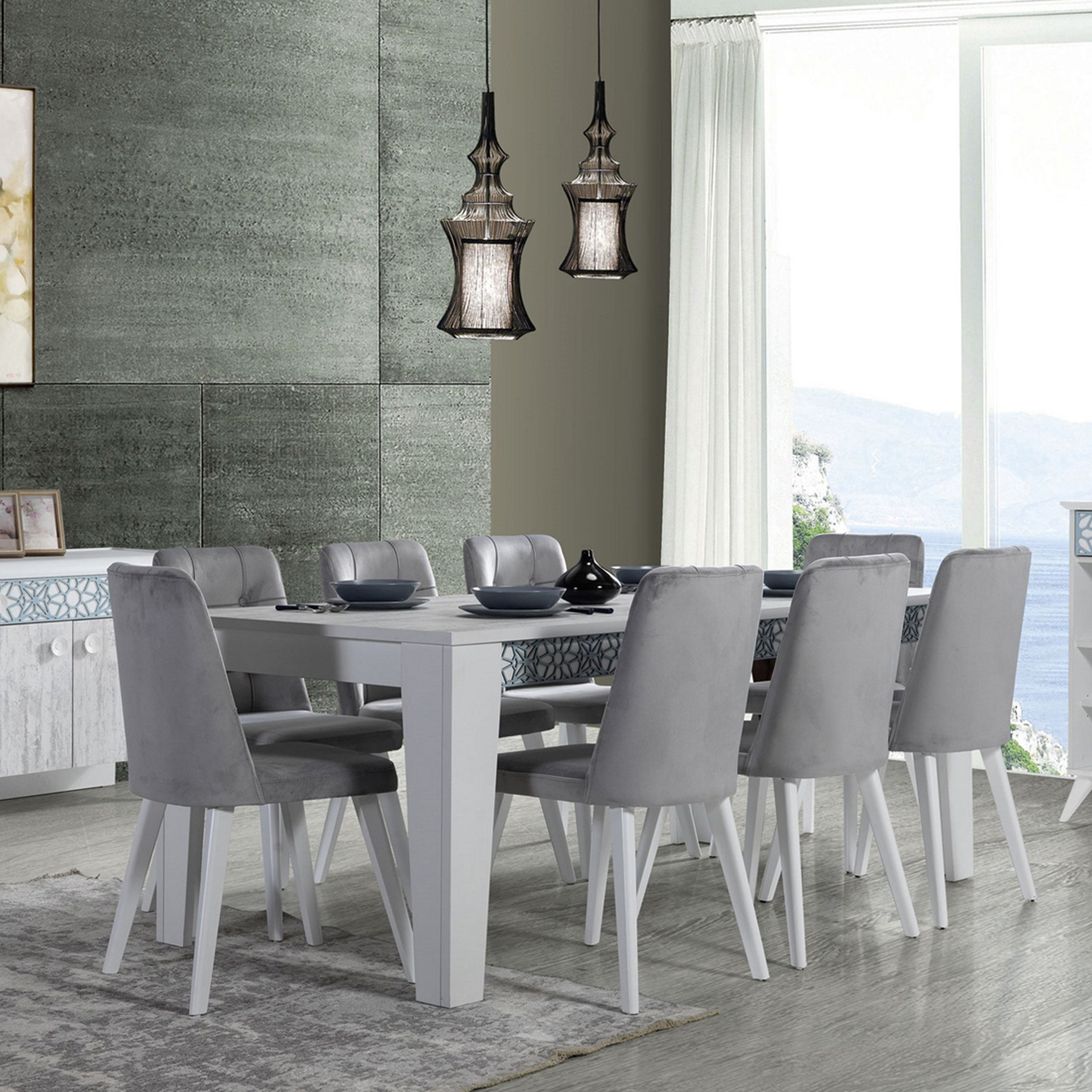 طقم طاولة سفرة 8 مقاعد من كازابلانكا-hbxfurniture-diningtablesandsets-diningsets-eightseater-image-1