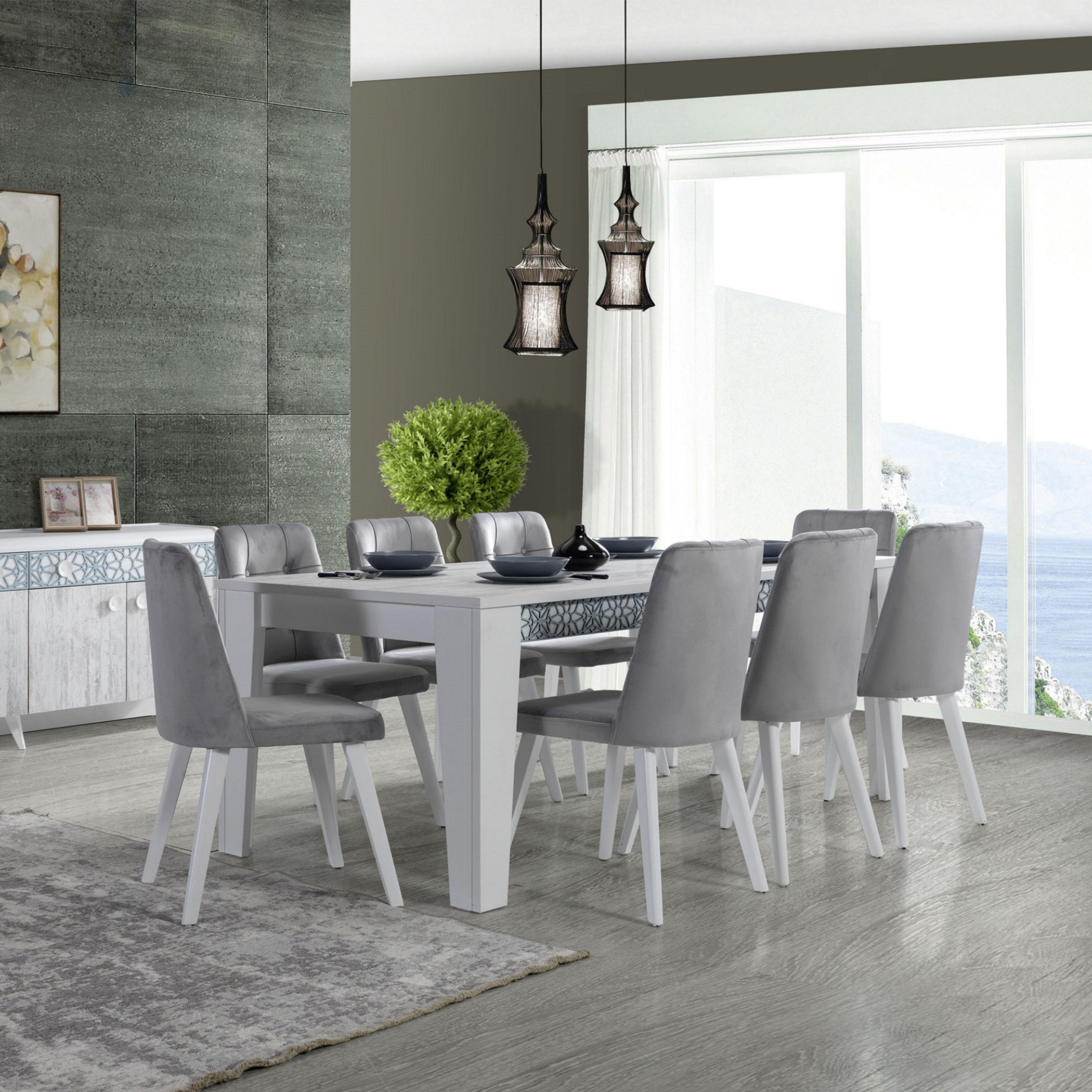 طقم طاولة سفرة 8 مقاعد من كازابلانكا-hbxfurniture-diningtablesandsets-diningsets-eightseater-image-2