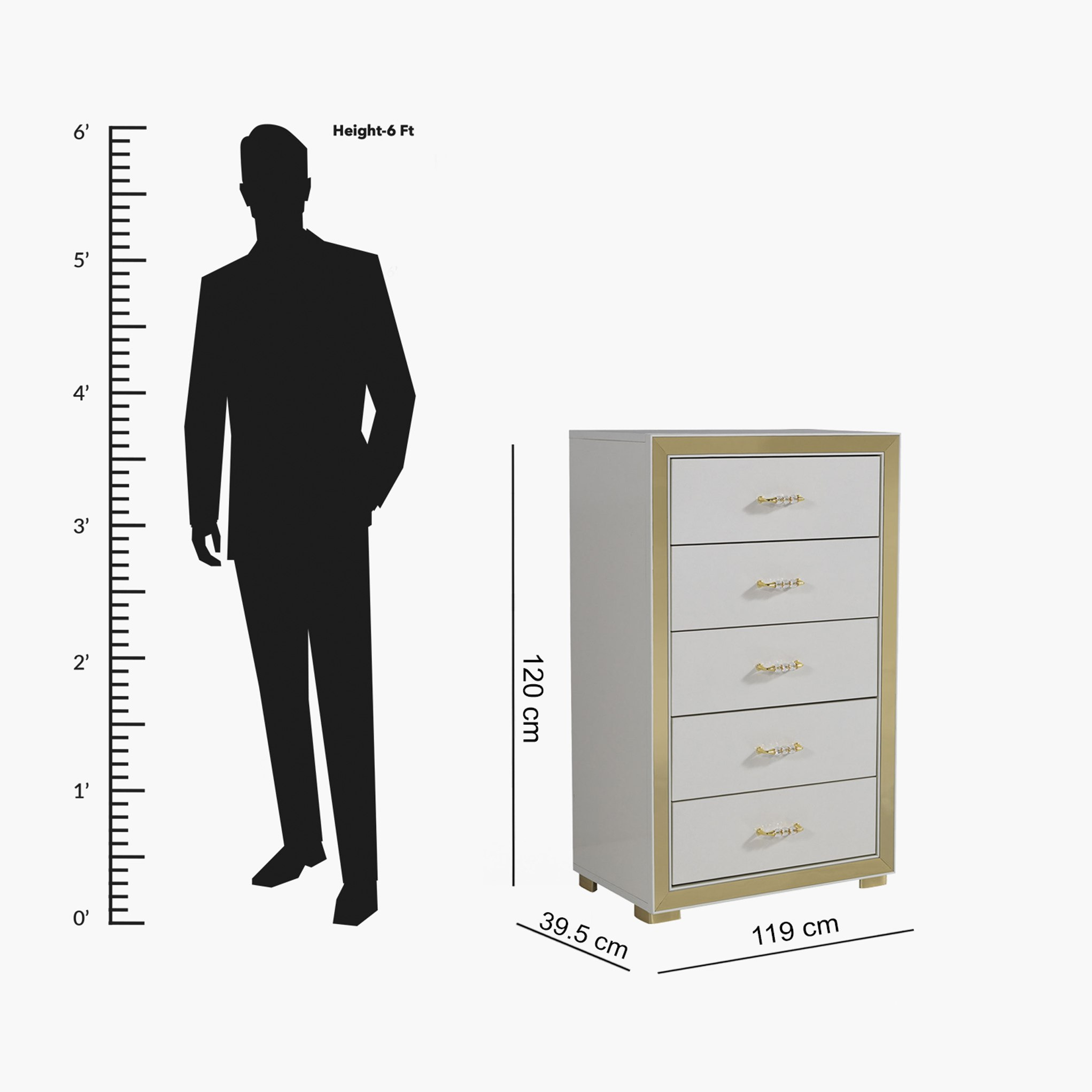 وحدة تخزين بـ5 أدراج من فانيس-hbxfurniture-dressersandchests-chestofdrawers-image-7