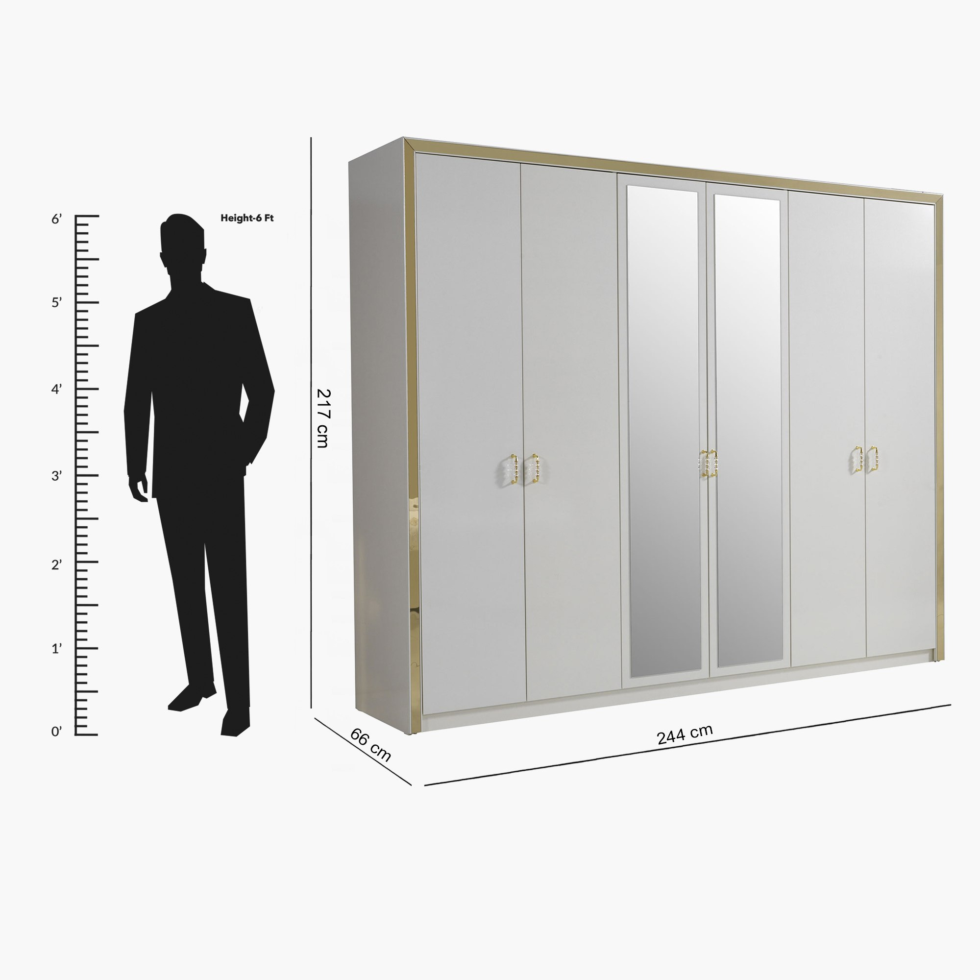 خزانة ملابس بـ 6 أبواب ومرآتين من فونيس-hbxfurniture-wardrobes-image-7