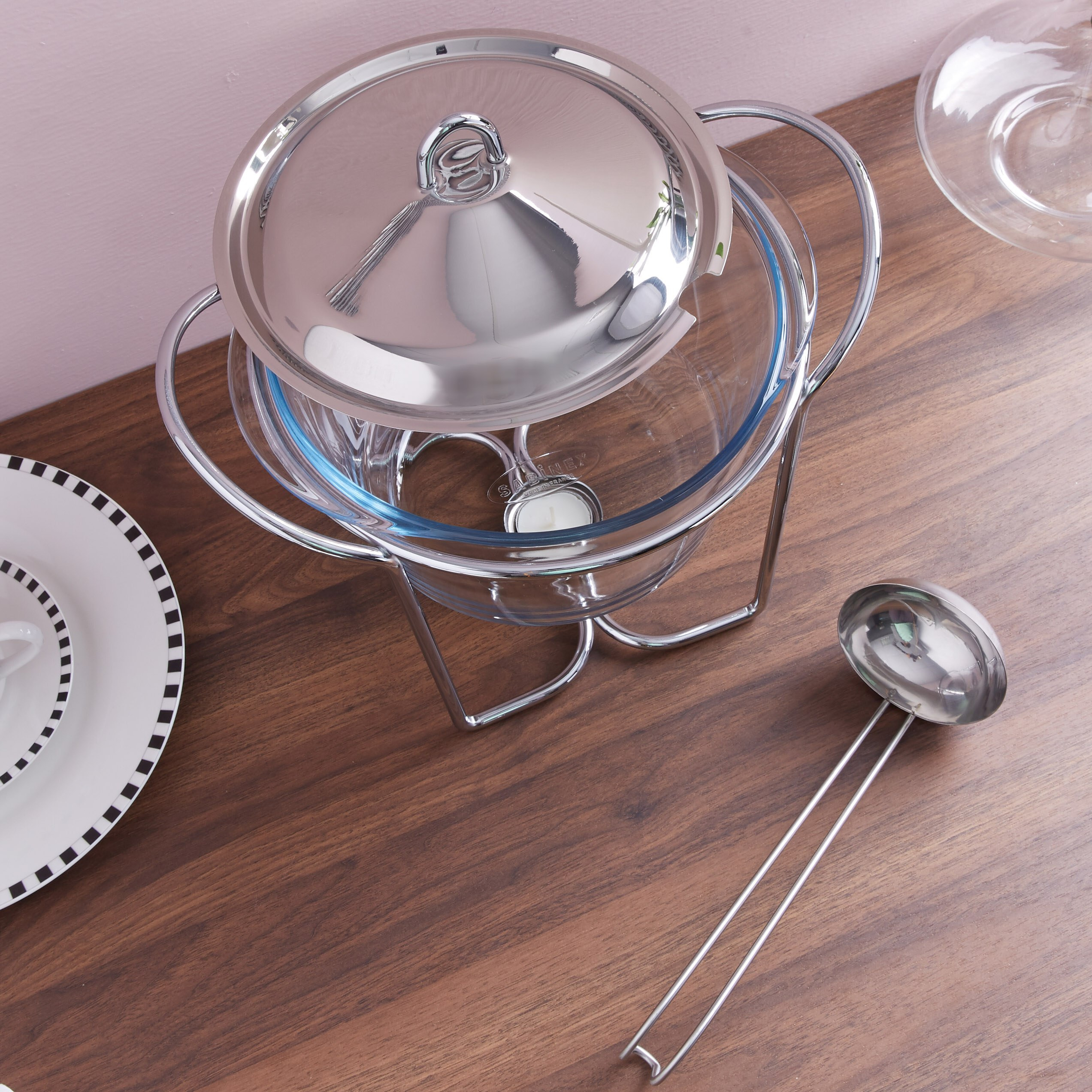 Chef Inox Glass Soup Warmer with Ladle - 4 L-hbxdecorandfurnishings-tabletop-serveware-image-3