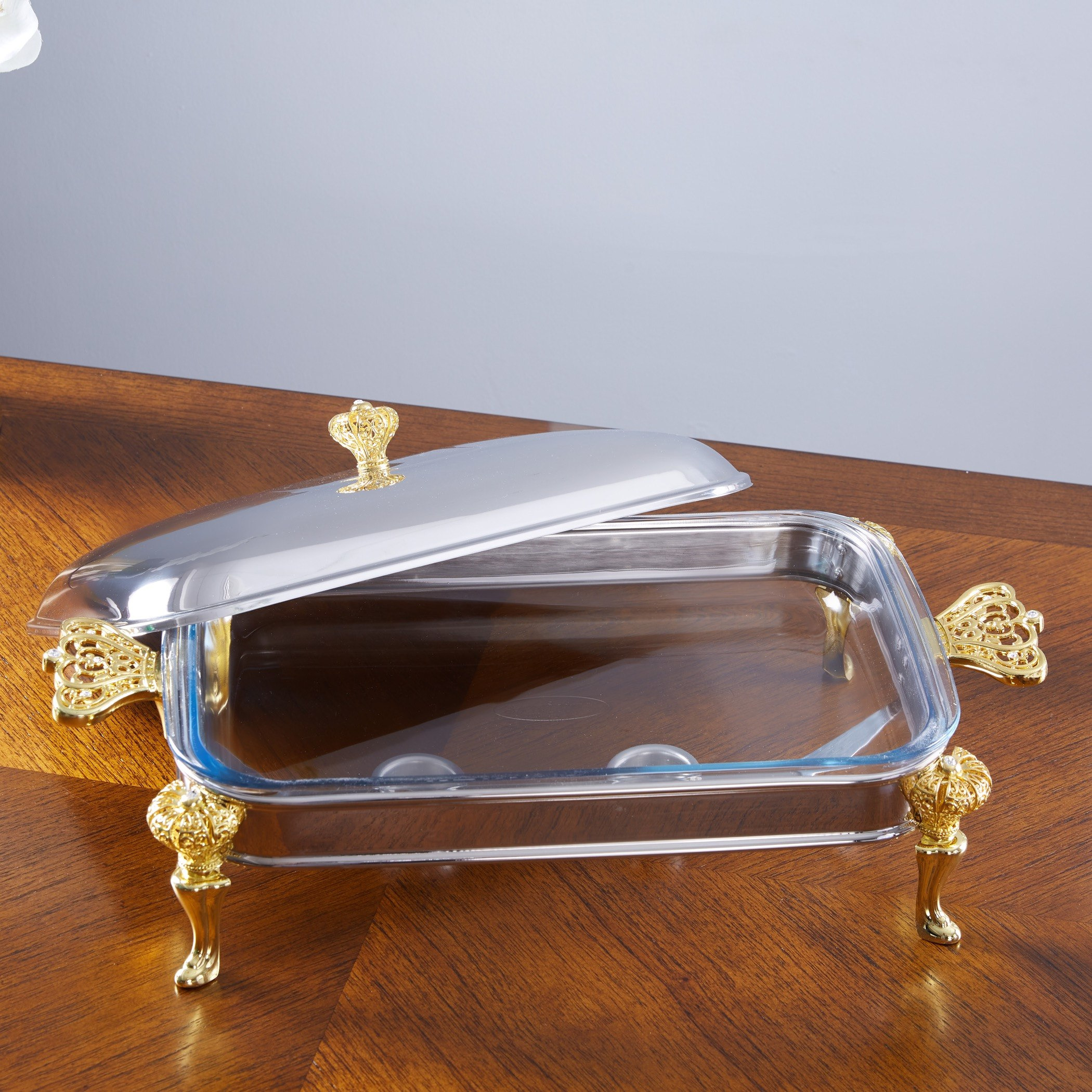سخّان طعام بأرجل ذهبيّة من سبرينجس - 3 لتر-hbxdecorandfurnishings-tabletop-serveware-image-2