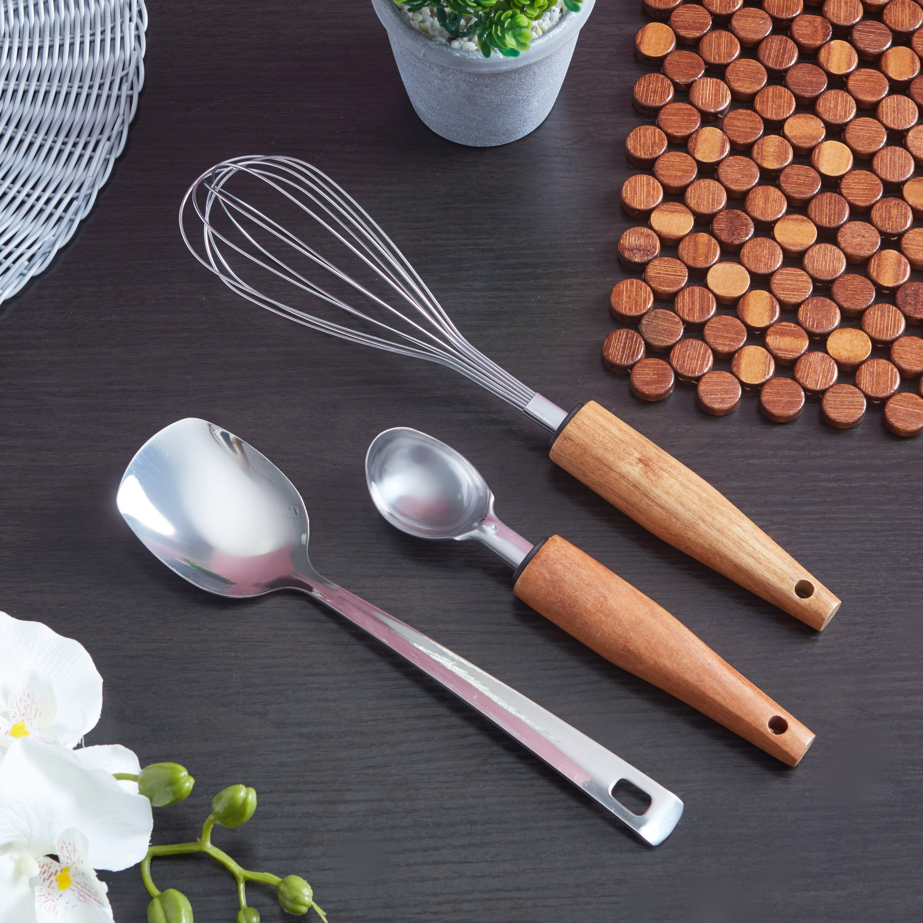 مغرفة آيس كريم ستانلس ستيل بمقبض خشبي-hbxhomeware-hbxkitchen-image-3