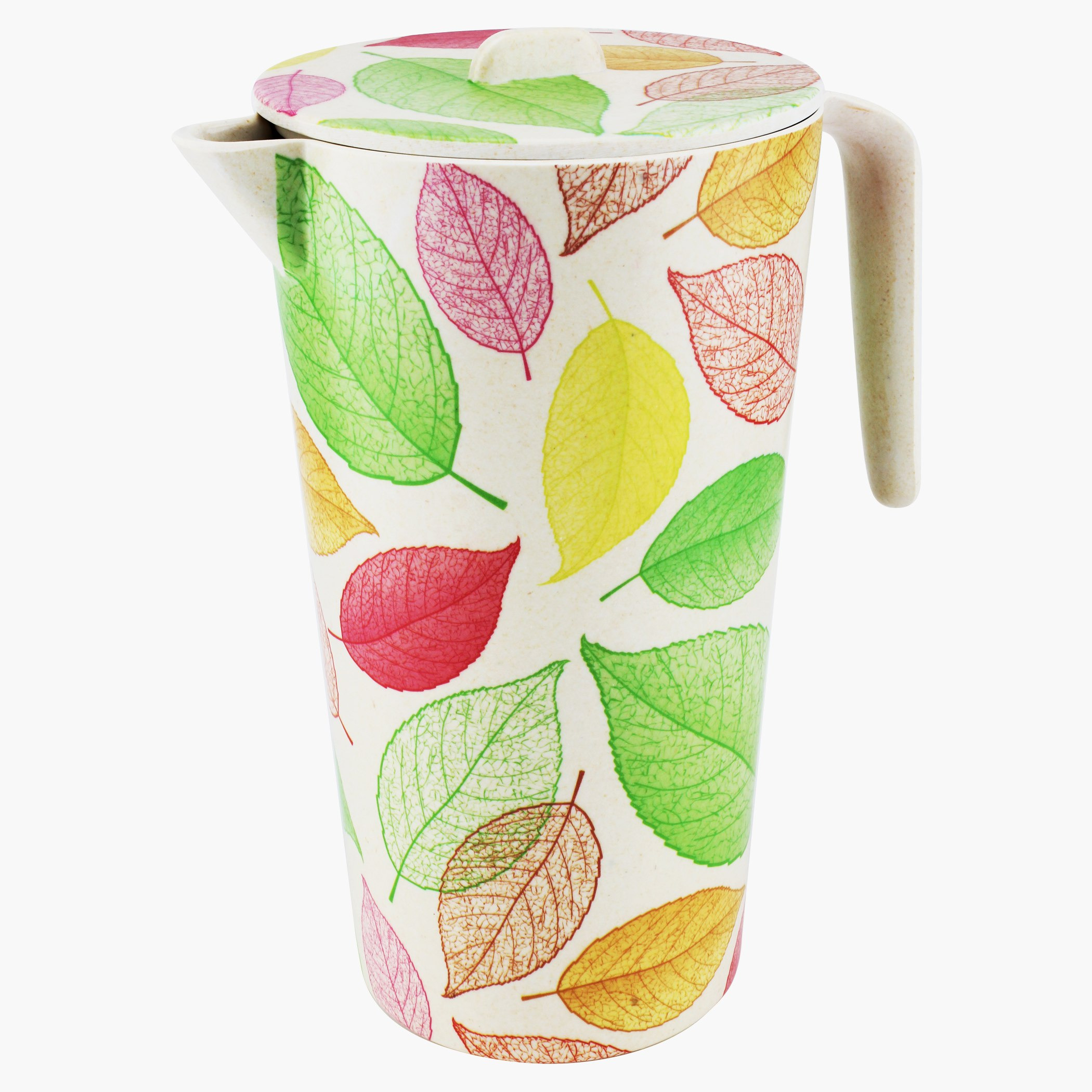 Bamboo Fibre Leaf Print Water Jar-hbxhomeware-hbxkitchen-image-1