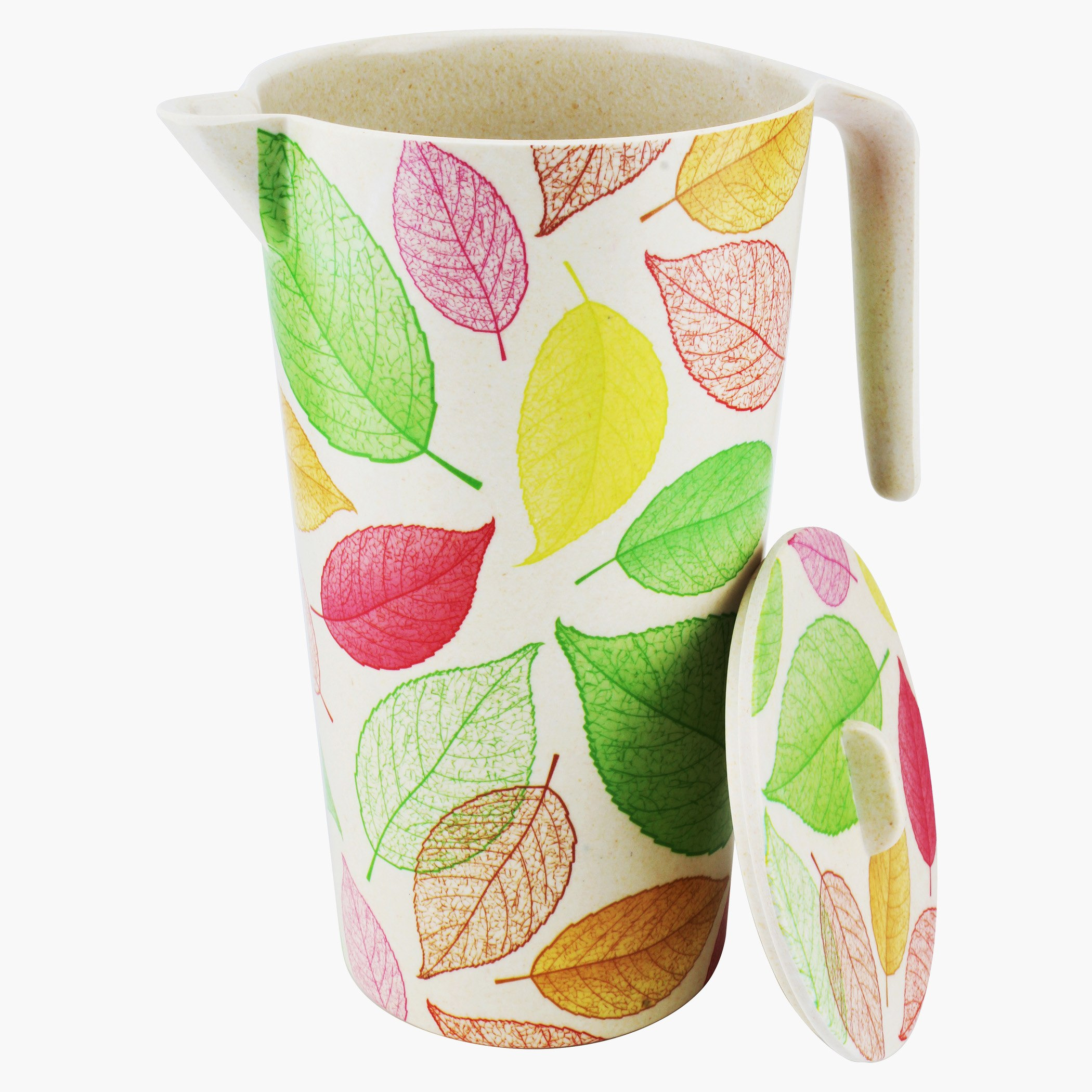 Bamboo Fibre Leaf Print Water Jar-hbxhomeware-hbxkitchen-image-2