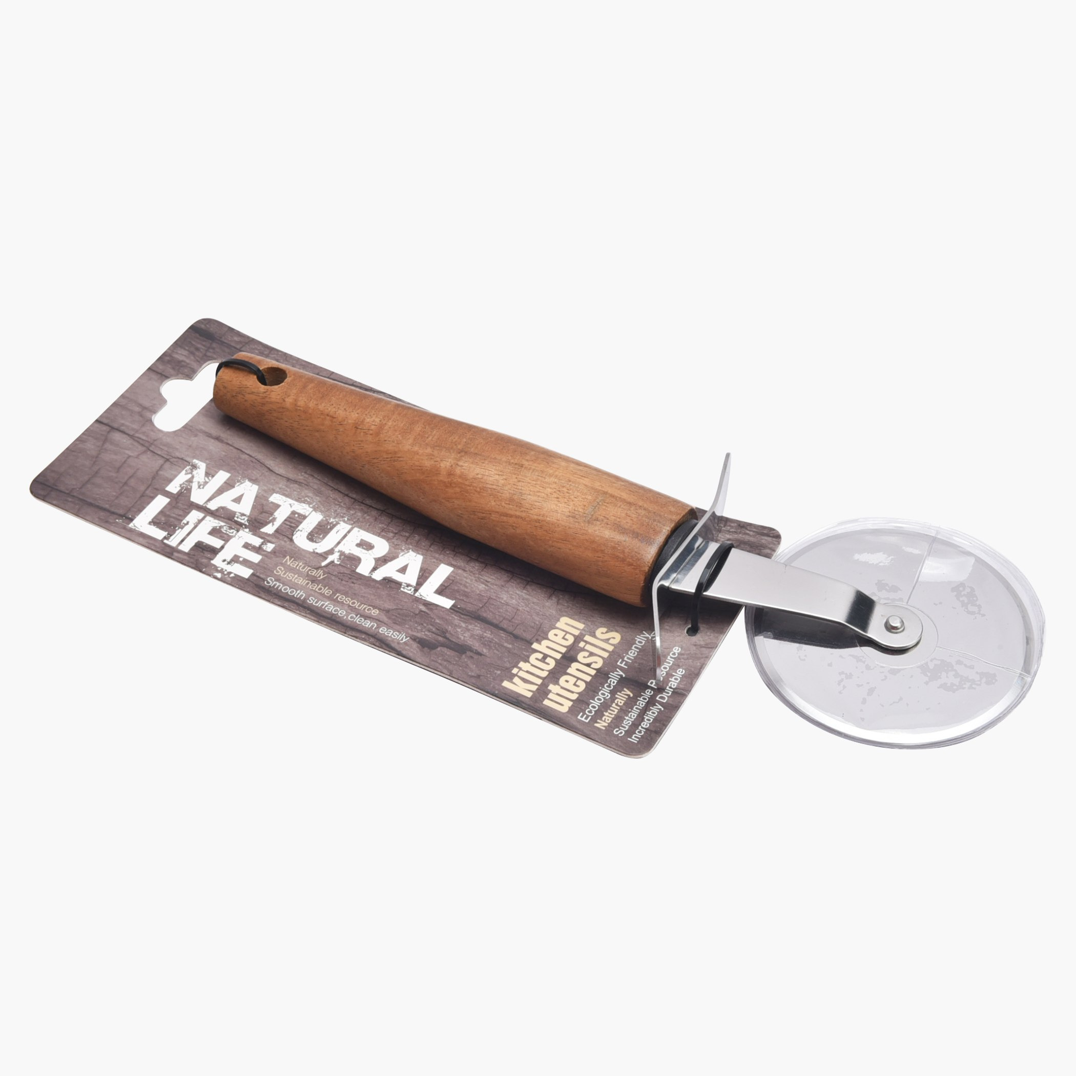 Natural Life Pizza Cutter with Wood Handle-hbxhomeware-hbxkitchen-image-1