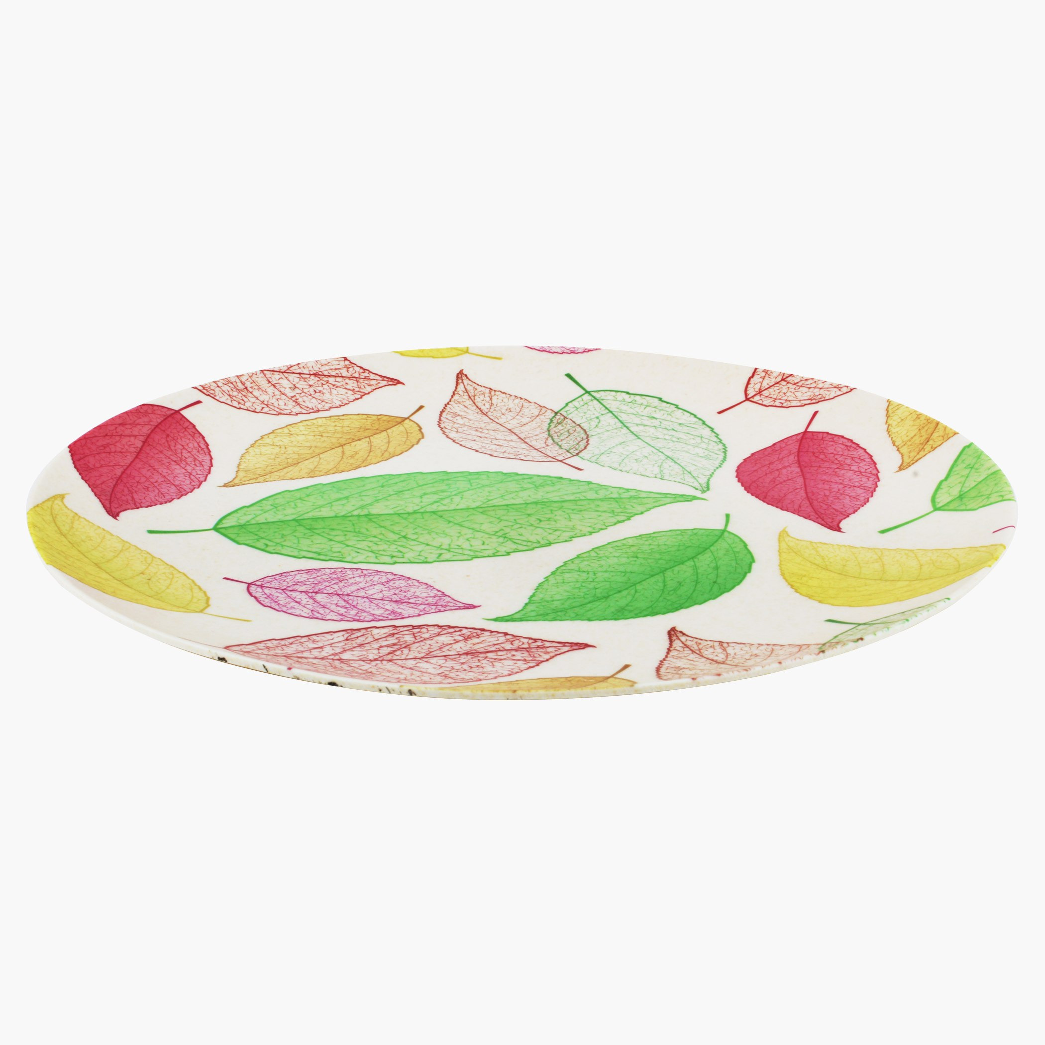 صحن عشاء بتصميم أوراق شجر من ألياف البامبو - 25 سم-hbxdecorandfurnishings-tabletop-crockery-image-1