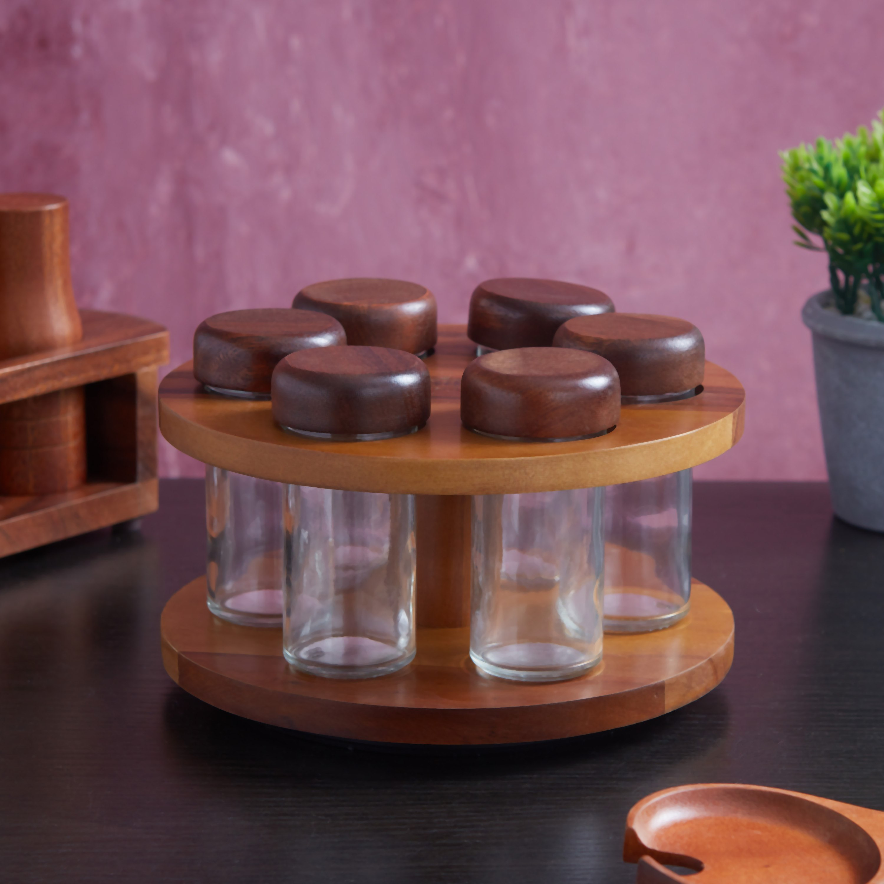 طقم قارورات توابل زجاجيّة بحامل من بيلي - 7 قطع-hbxhomeware-hbxkitchen-image-1