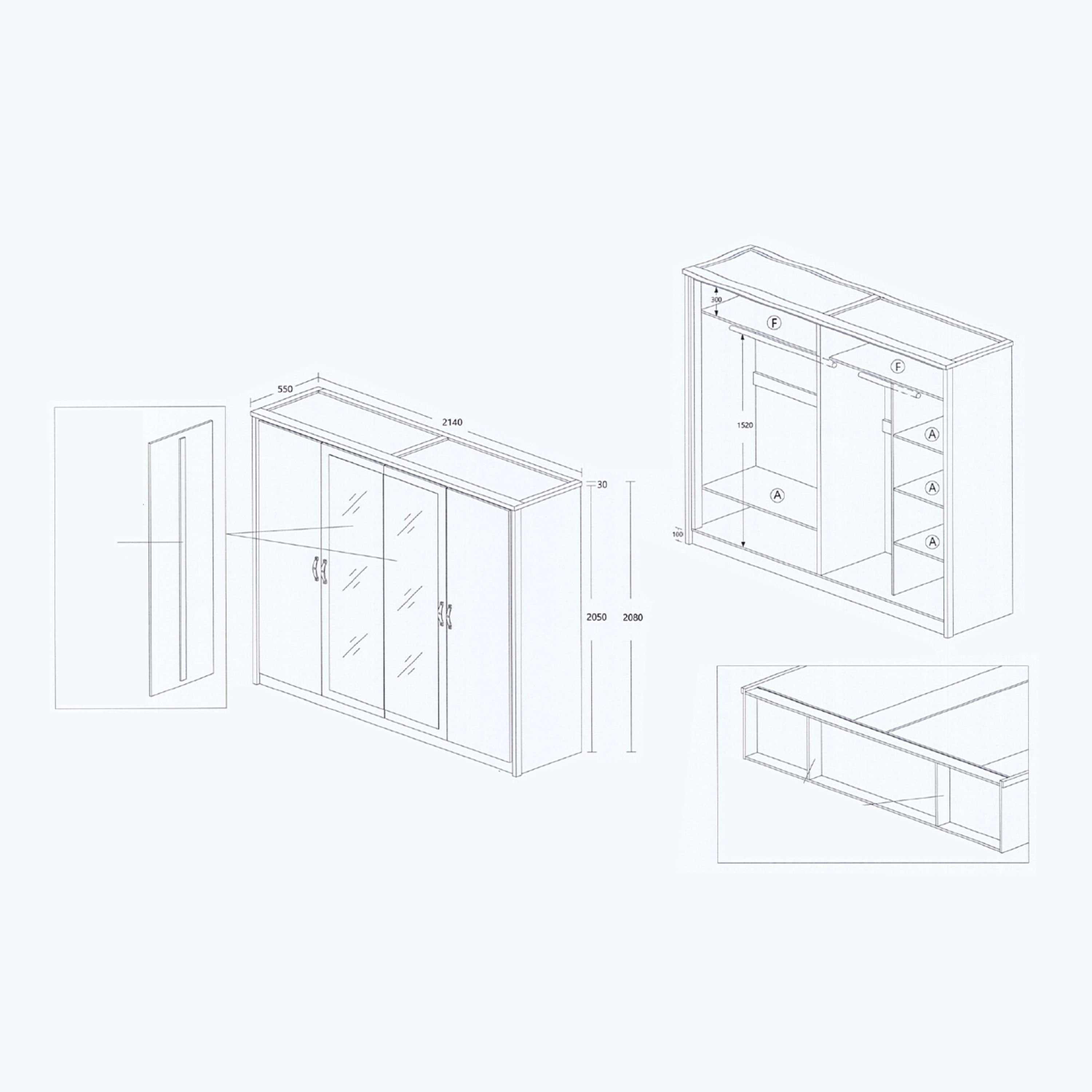 دولاب بـ4 أبواب ومرآتين من مانشيستر-hbxfurniture-wardrobes-image-8