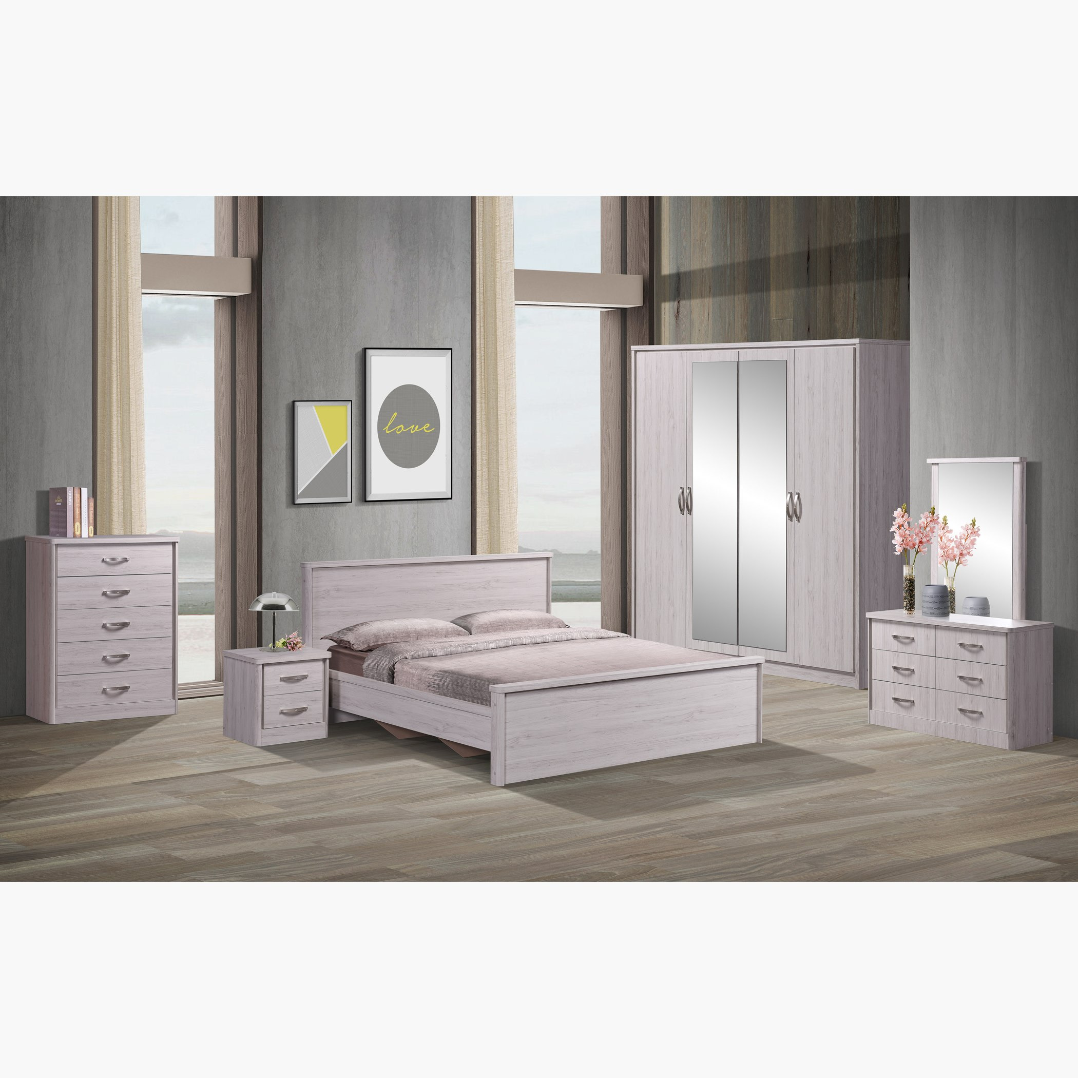 مرآة دون طاولة تزيين من مانشستر - 77x6.5x103 سم-hbxfurniture-bedroom-dressersandmirrors-image-5