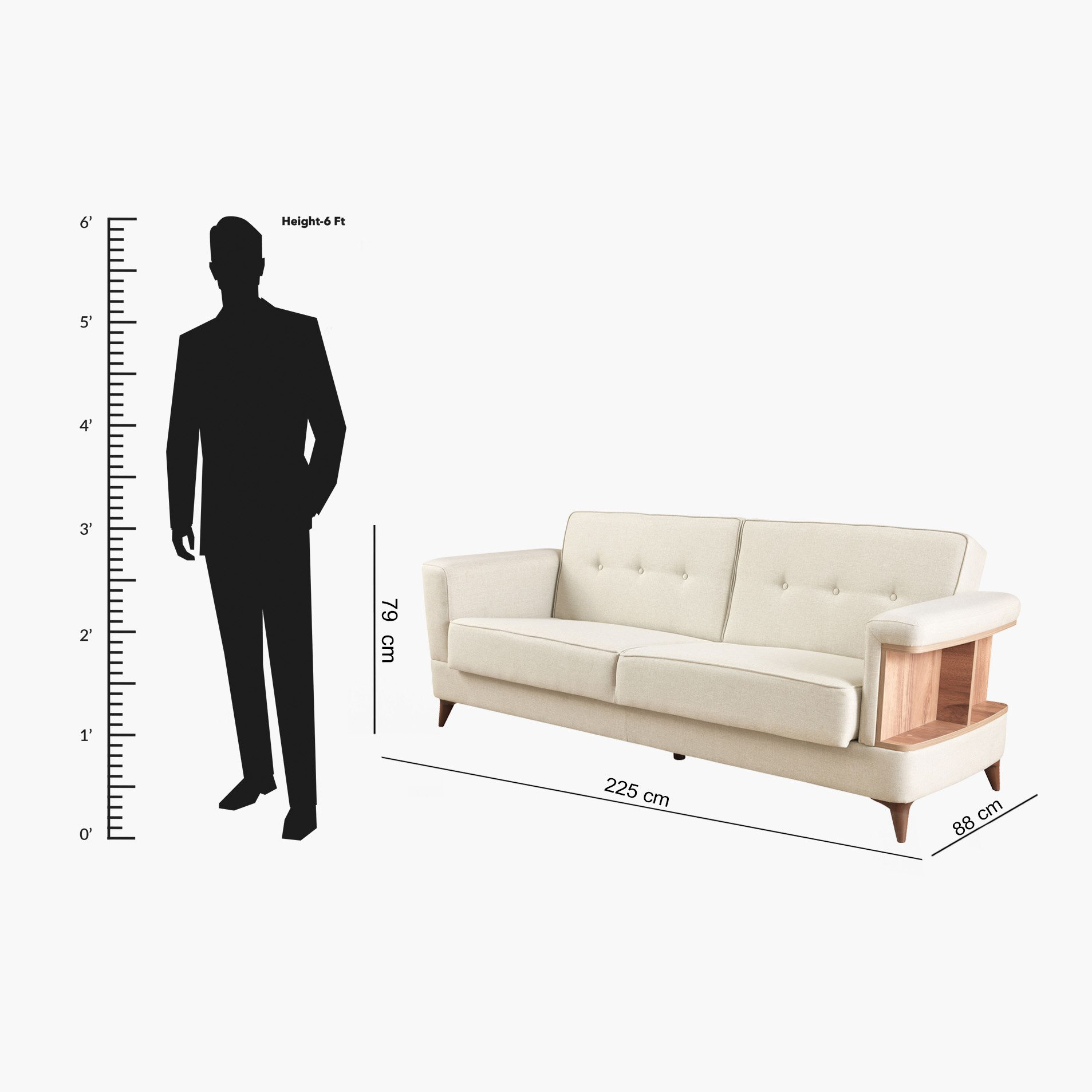أريكة سرير -3 مقاعد بارزة الملمس بمساحة تخزين و -4 وسائد منفصلة من سانتياجو-hbxlivingroom-sofasandarmchairs-sofas-image-9