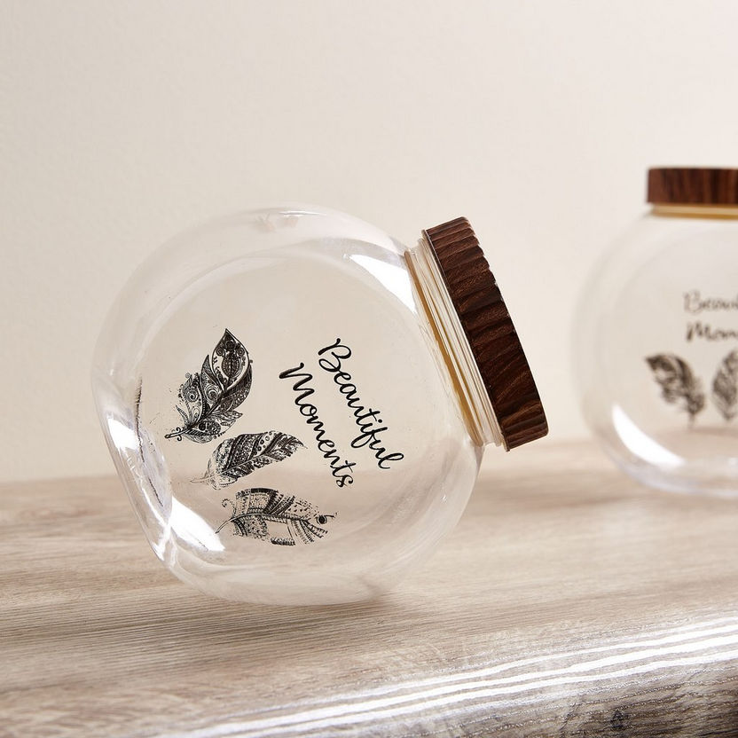 Printed Glass Candy Jar - 1 L-Containers and Jars-image-2