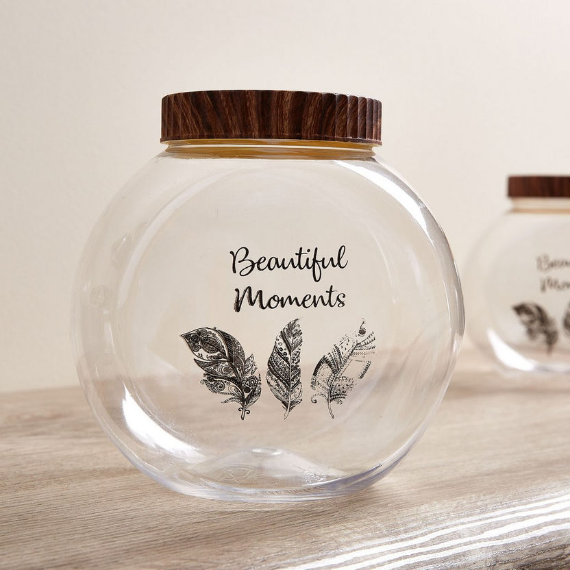 Beautiful Moment Print Round Candy Jar - 1500 ml-Containers and Jars-image-0