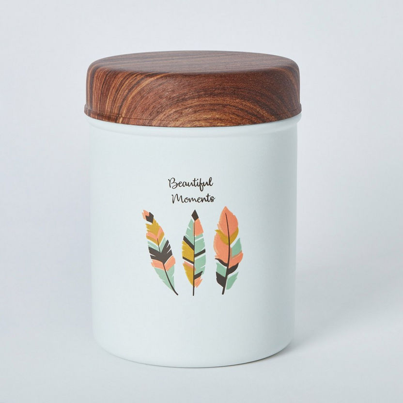 Beautiful Moments Stainless Steel Canister with Wooden Lid - 1.4 L-Containers and Jars-image-4