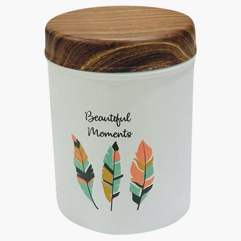 Beautiful Moments Stainless Steel Canister with Wooden Lid - 1800 ml-Containers and Jars-image-0