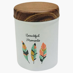 Beautiful Moments Stainless Steel Canister with Wooden Lid - 1800 ml