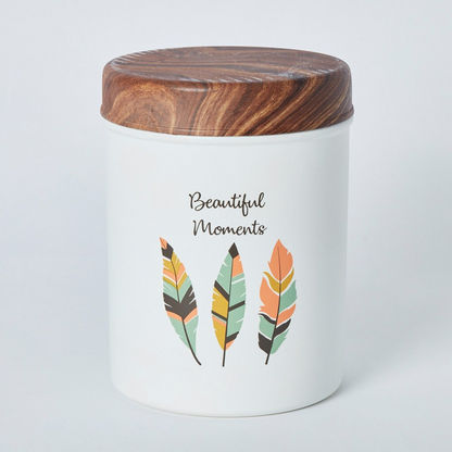 Beautiful Moments Stainless Steel Canister with Wooden Lid - 2.3 L