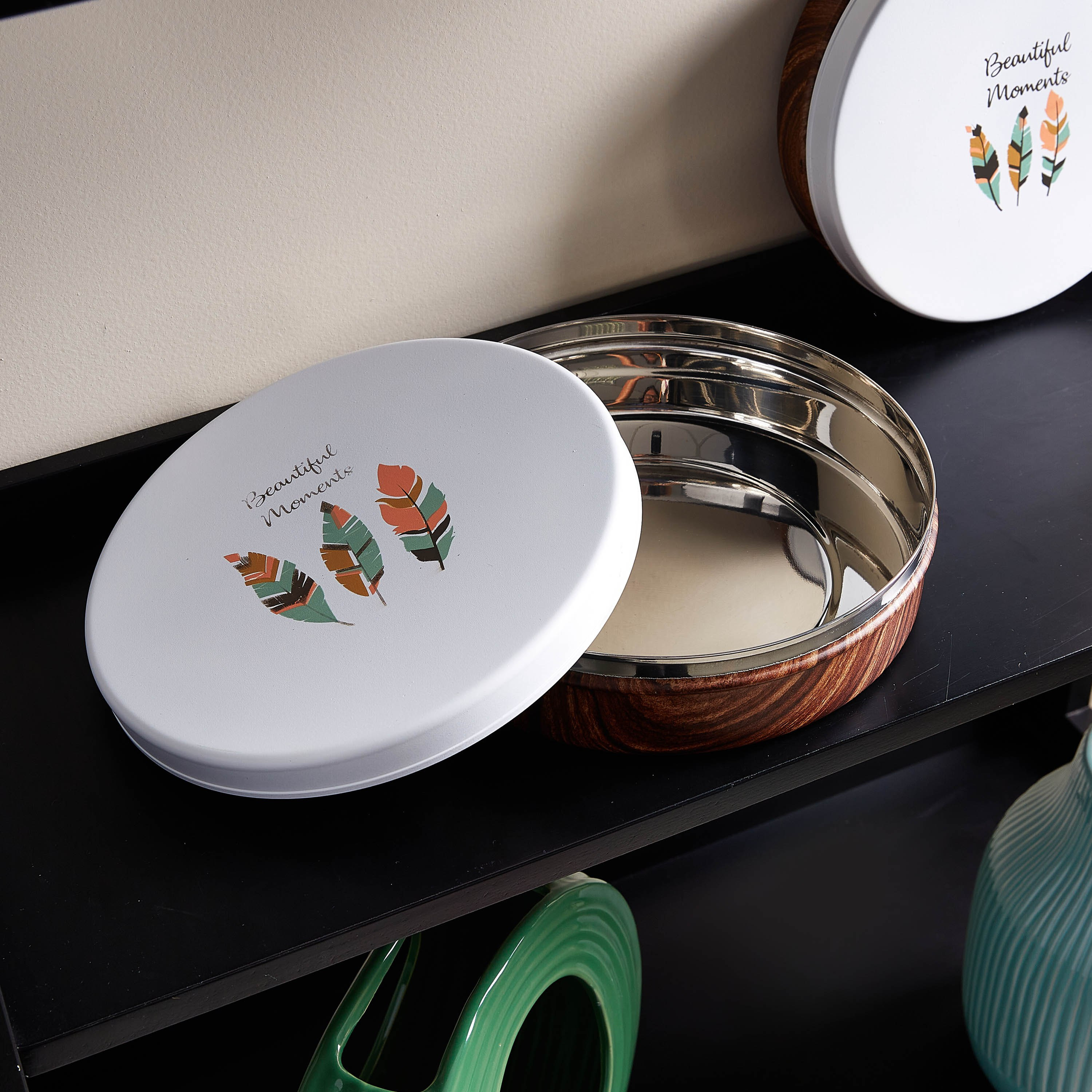 حاوية طعام خشبيّة بغطاء وطبعات - 1.15 لتر-hbxhomeware-hbxkitchen-image-2