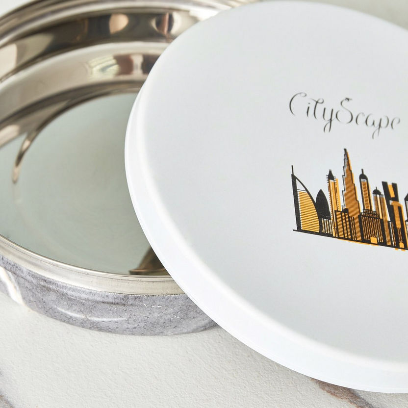 Cityscape Flat Canister with Stainless Steel Lid - 1.15 L-Containers and Jars-image-2