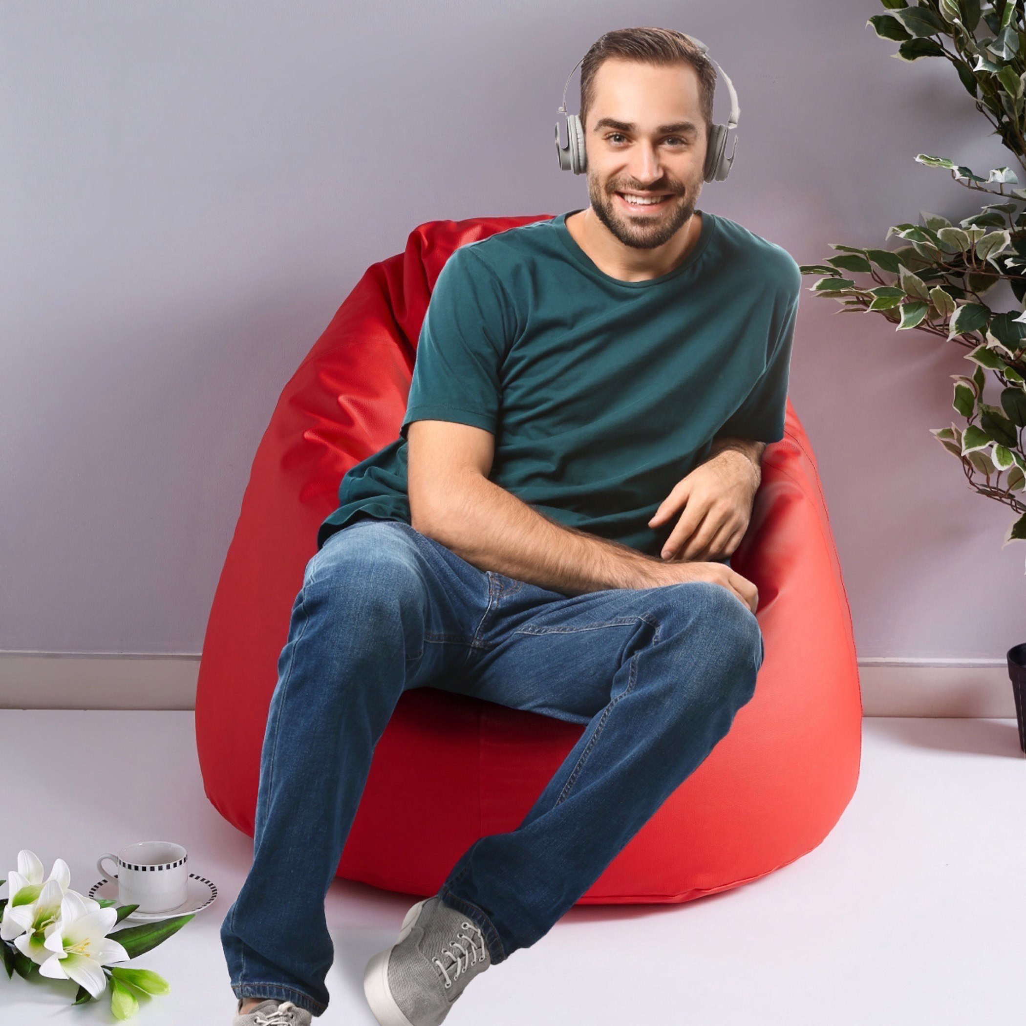 Comfy Large Bean Bag - 75x110 cm-hbxfurniture-kidsroom-kidsbeanbags-image-2