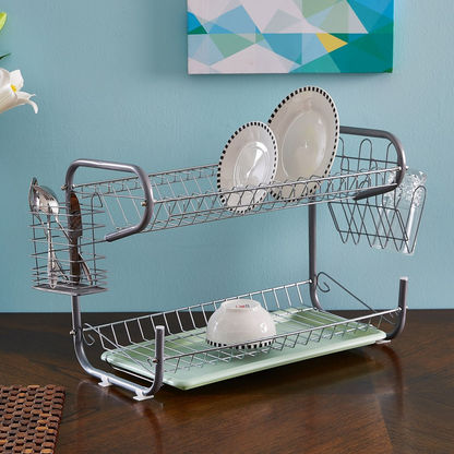 Trifle 2-Tier Dish Rack with Caddies and Tray