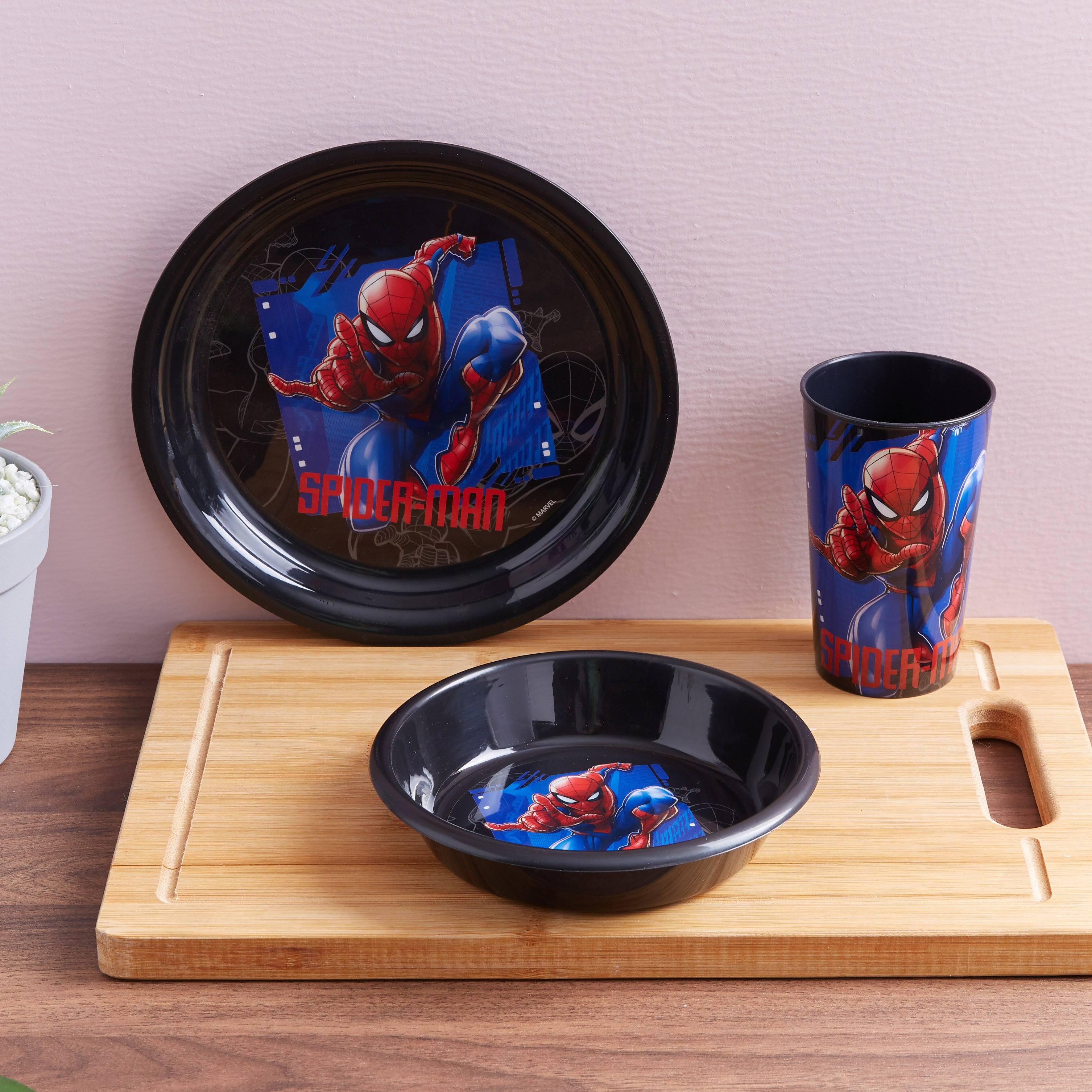 طقم إفطار بطبعات سبايدر مان من 3 قطع-hbxhomeware-hbxkidsandyouth-image-1
