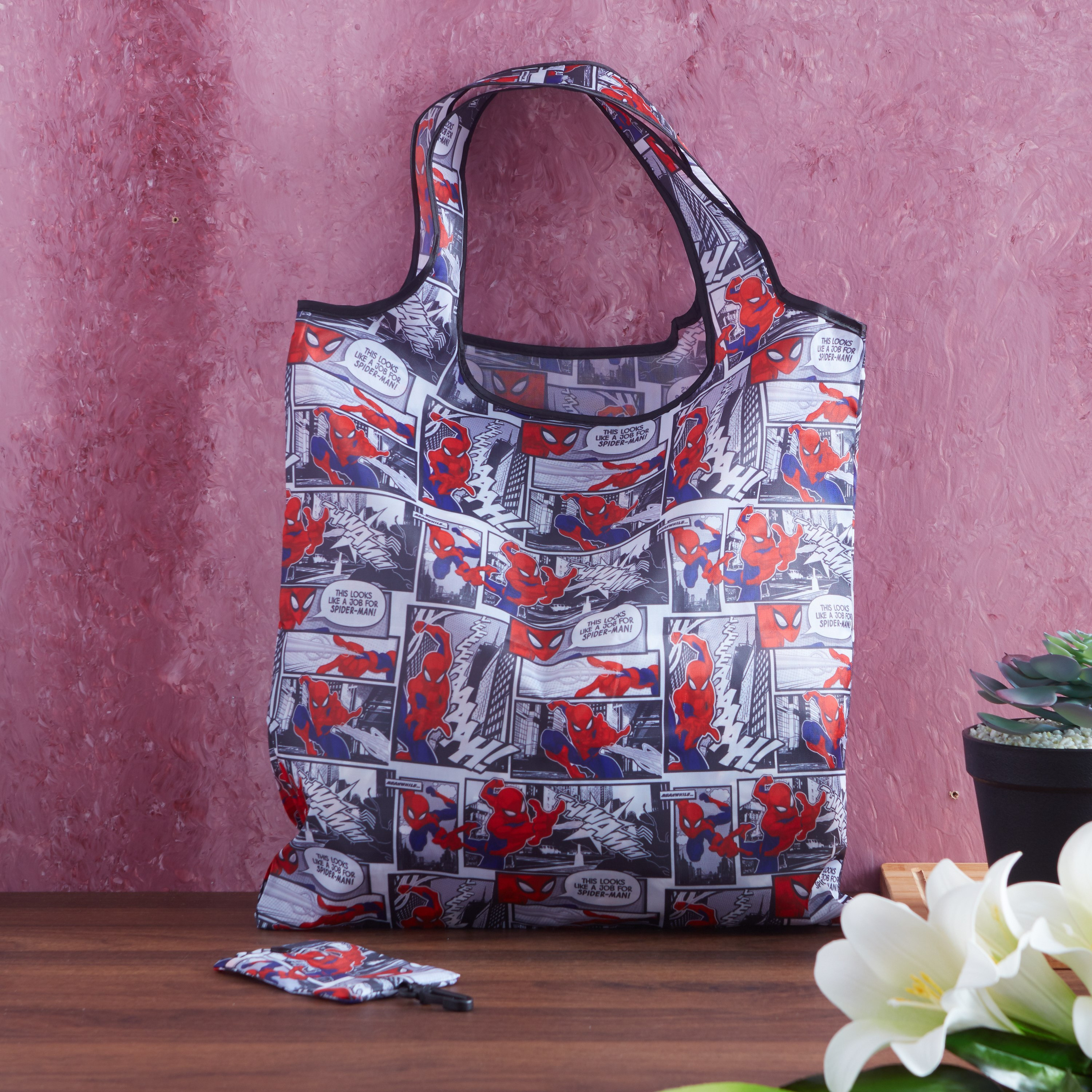 Spider-Man Printed Foldable Shopping Bag-hbxhomeware-hbxkidsandyouth-image-1